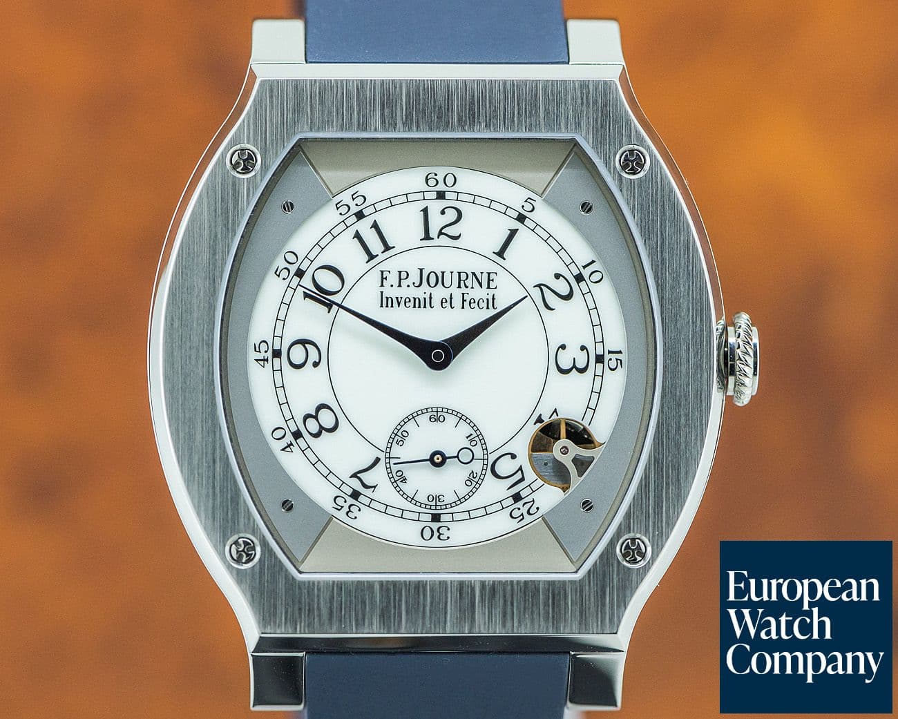 Image of F. P. Journe Elegante Men's Quartz Stainless Steel / Blue Strap
