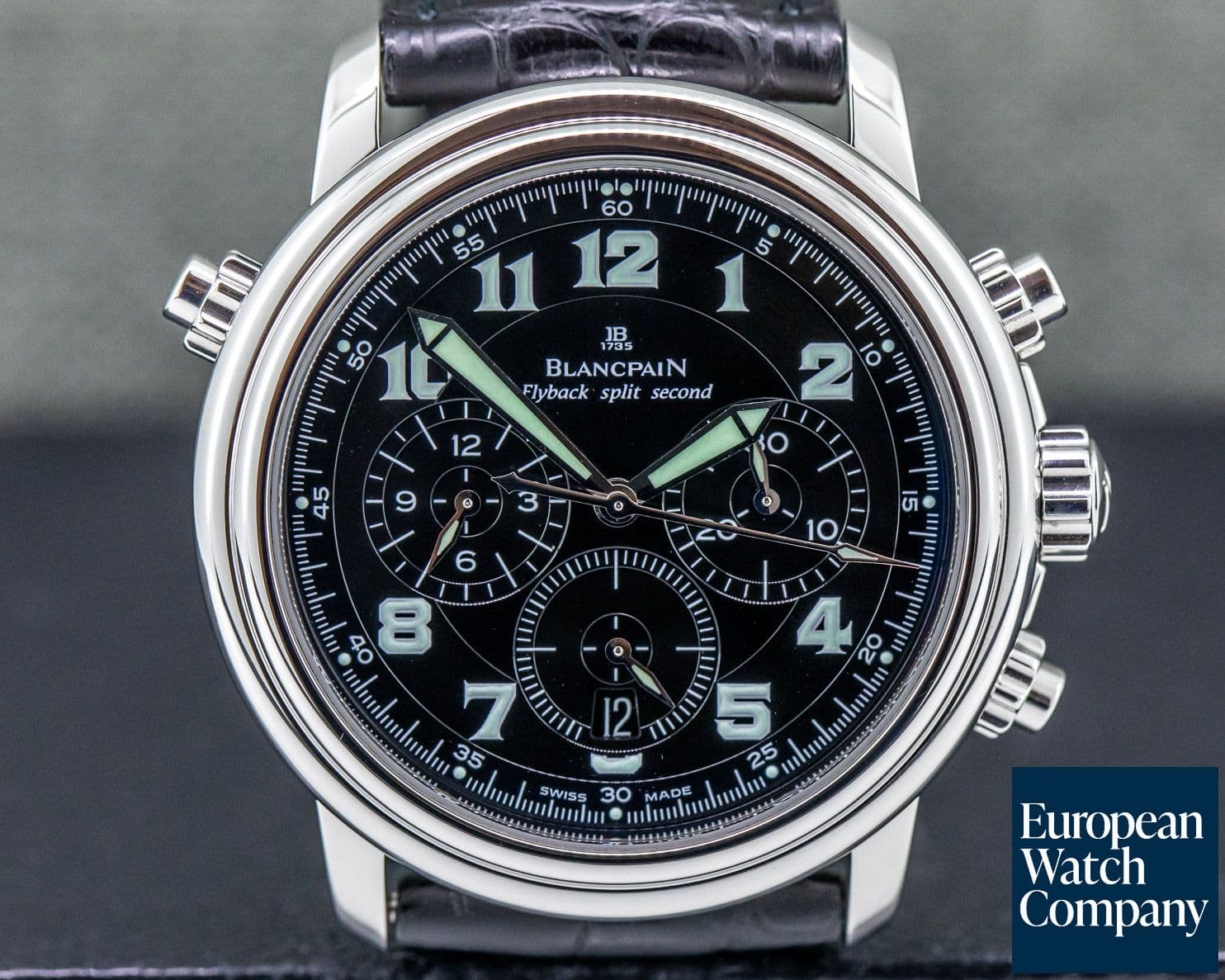 Image of Blancpain Flyback Rattapante Black Military Dial 40MM
