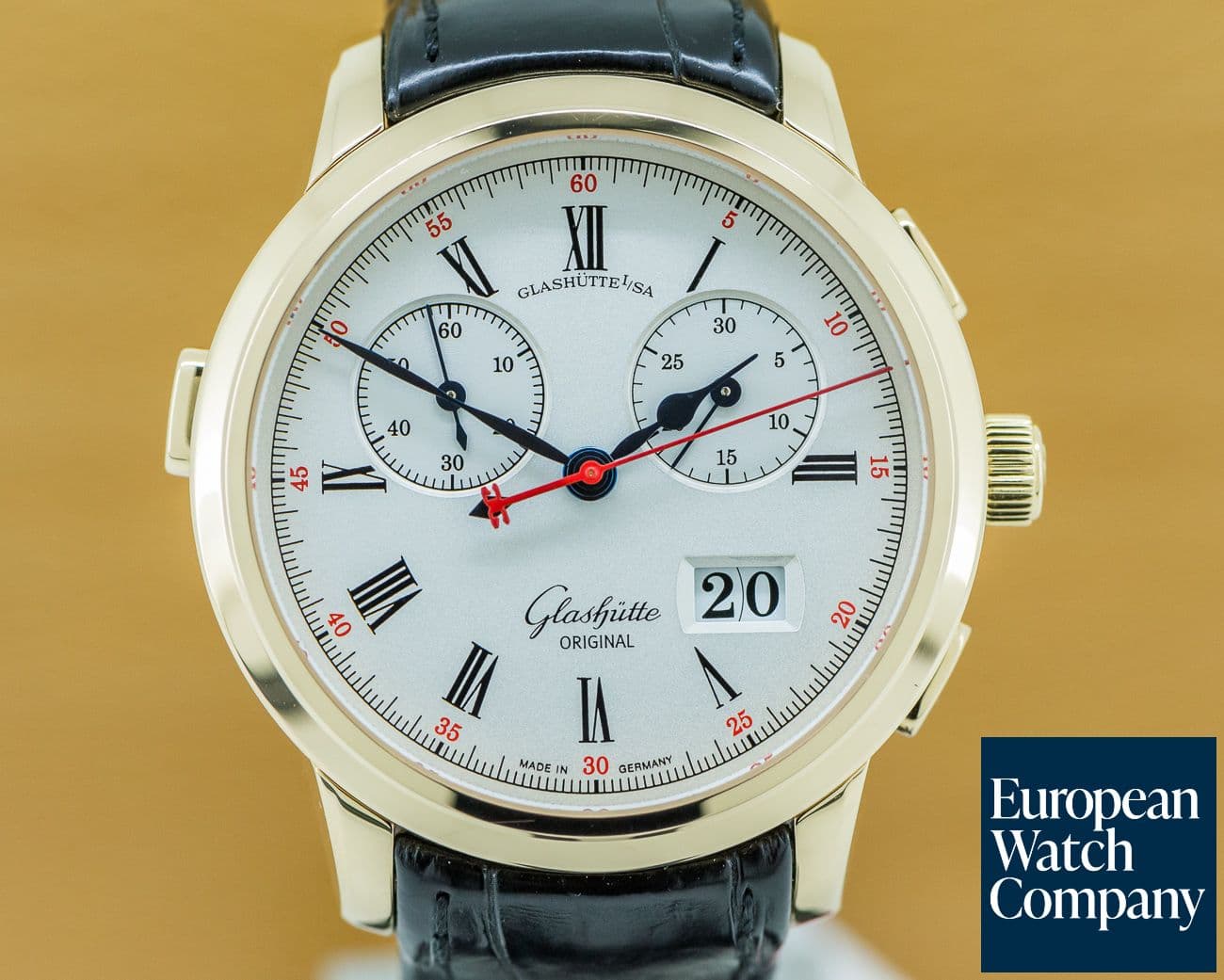 Image of Glashütte Original Senator Rattrapante 18K Rose Gold