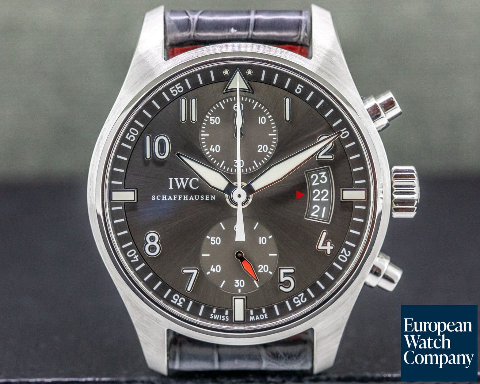 Image of IWC Pilot Spitfire Chronograph SS Grey Dial 