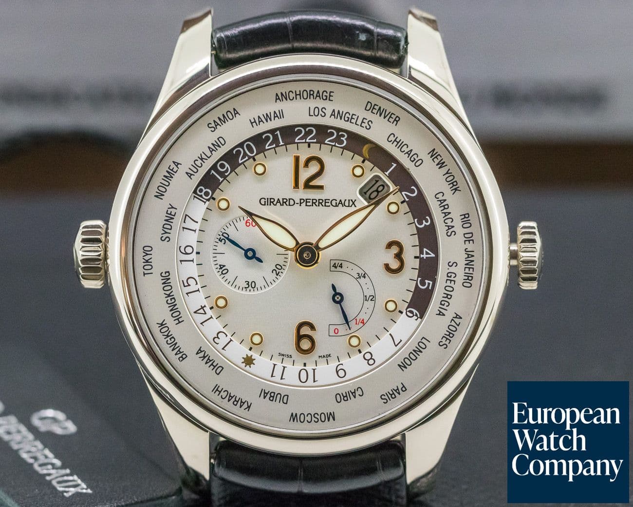Image of Girard Perregaux World Time WW.TC Power Reserve Silver Dial / White Gold
