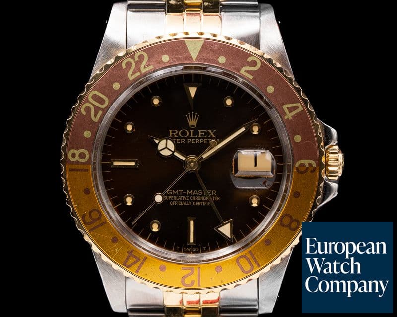 Image of Rolex GMT Master Brown Nipple Dial "Root Beer" Bezel c. 1979 NICE