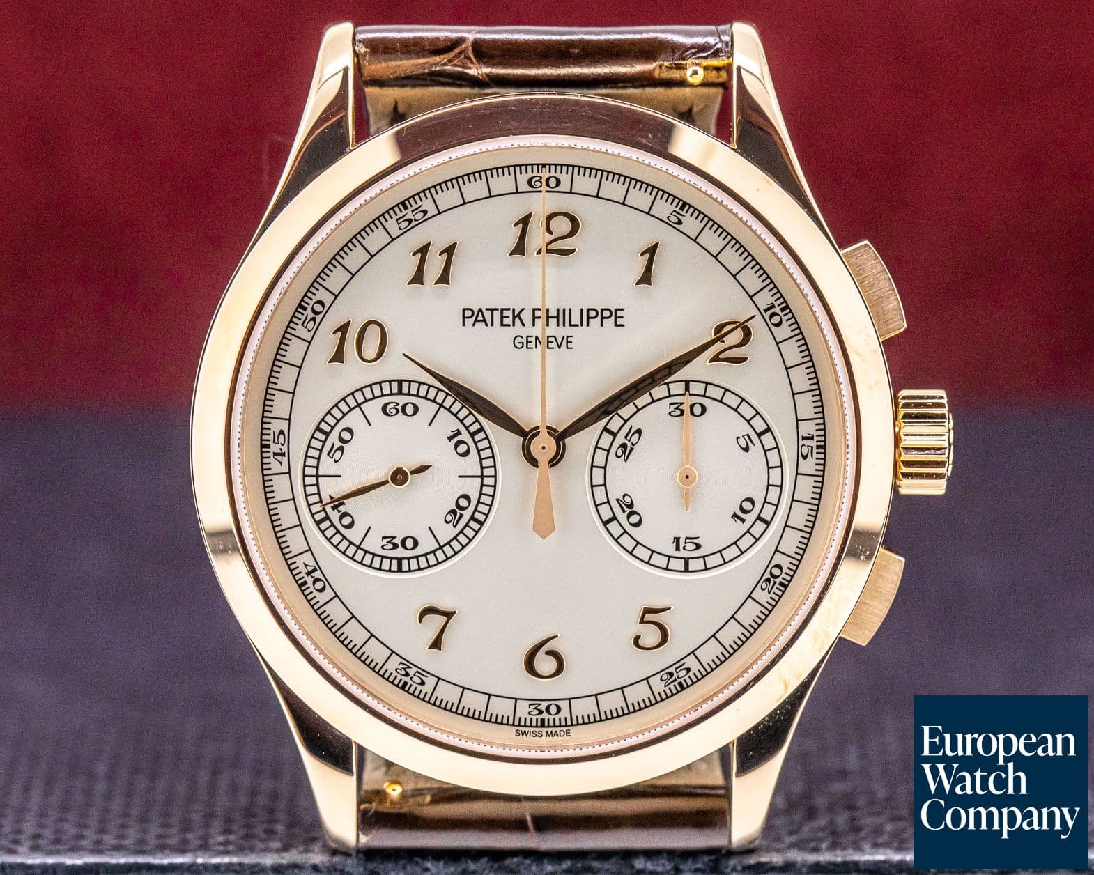 Image of Patek Philippe Chronograph 18K Rose Gold Silver Dial 