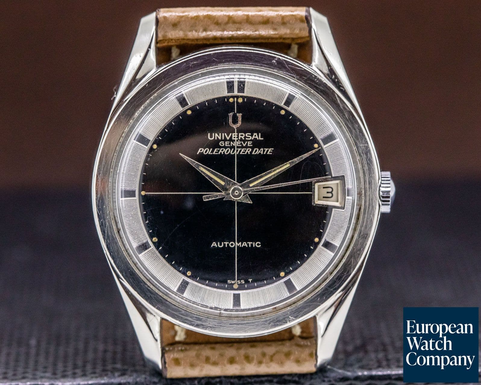Image of Universal Geneve Vintage Polerouter Date SS Circa 1960's