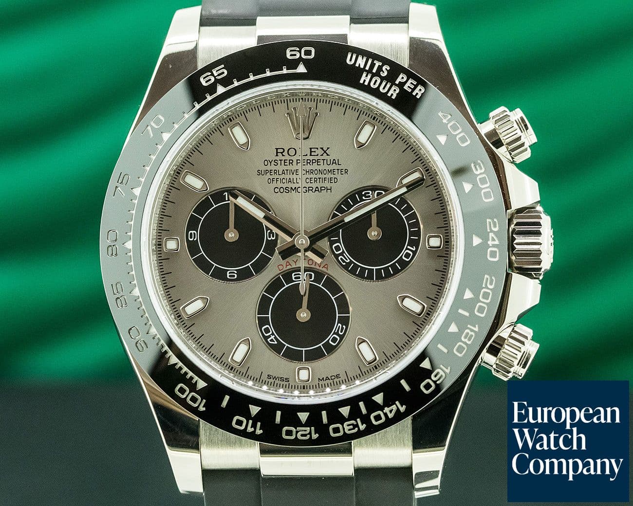 Image of Rolex Daytona 18K White Gold Ceramic Oysterflex Silver Dial 