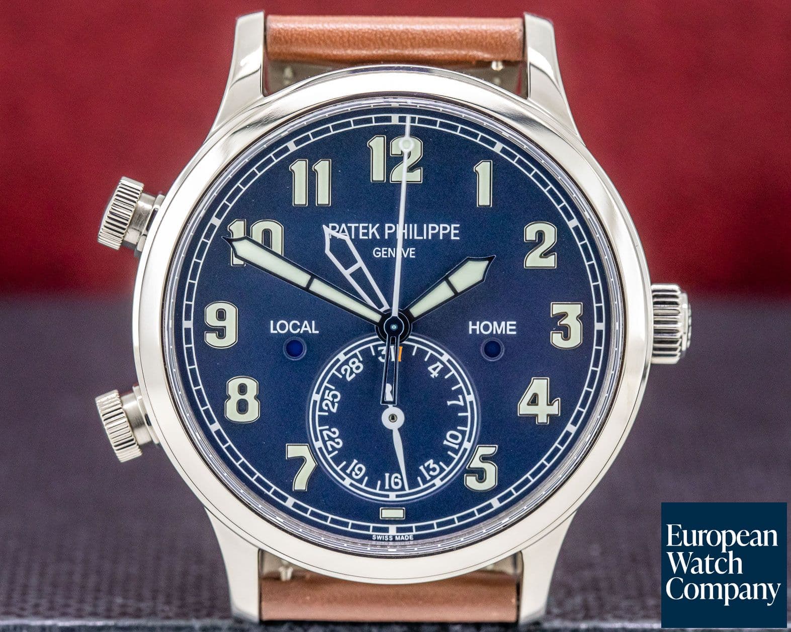 Image of Patek Philippe Calatrava Pilot Travel Time 18k White Gold 