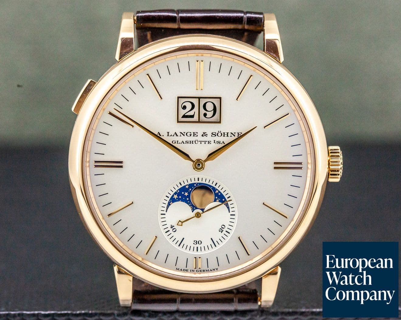 Image of A. Lange & Söhne Saxonia Moon Phase Automatik 18K Rose Gold / Silver Dial 