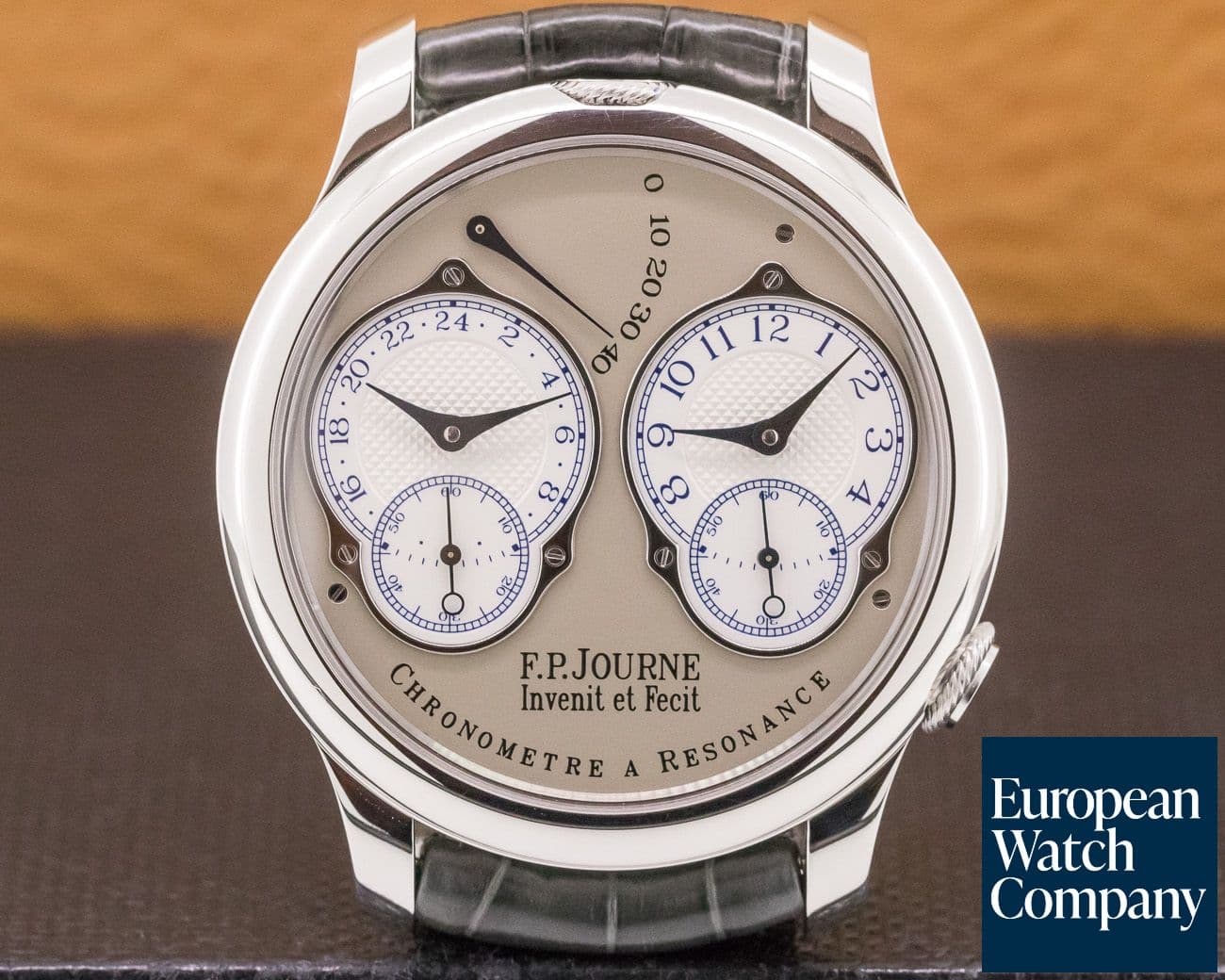 Image of F. P. Journe Chronometre Resonance Platinum Silver Dial 40MM FINAL EDITION 