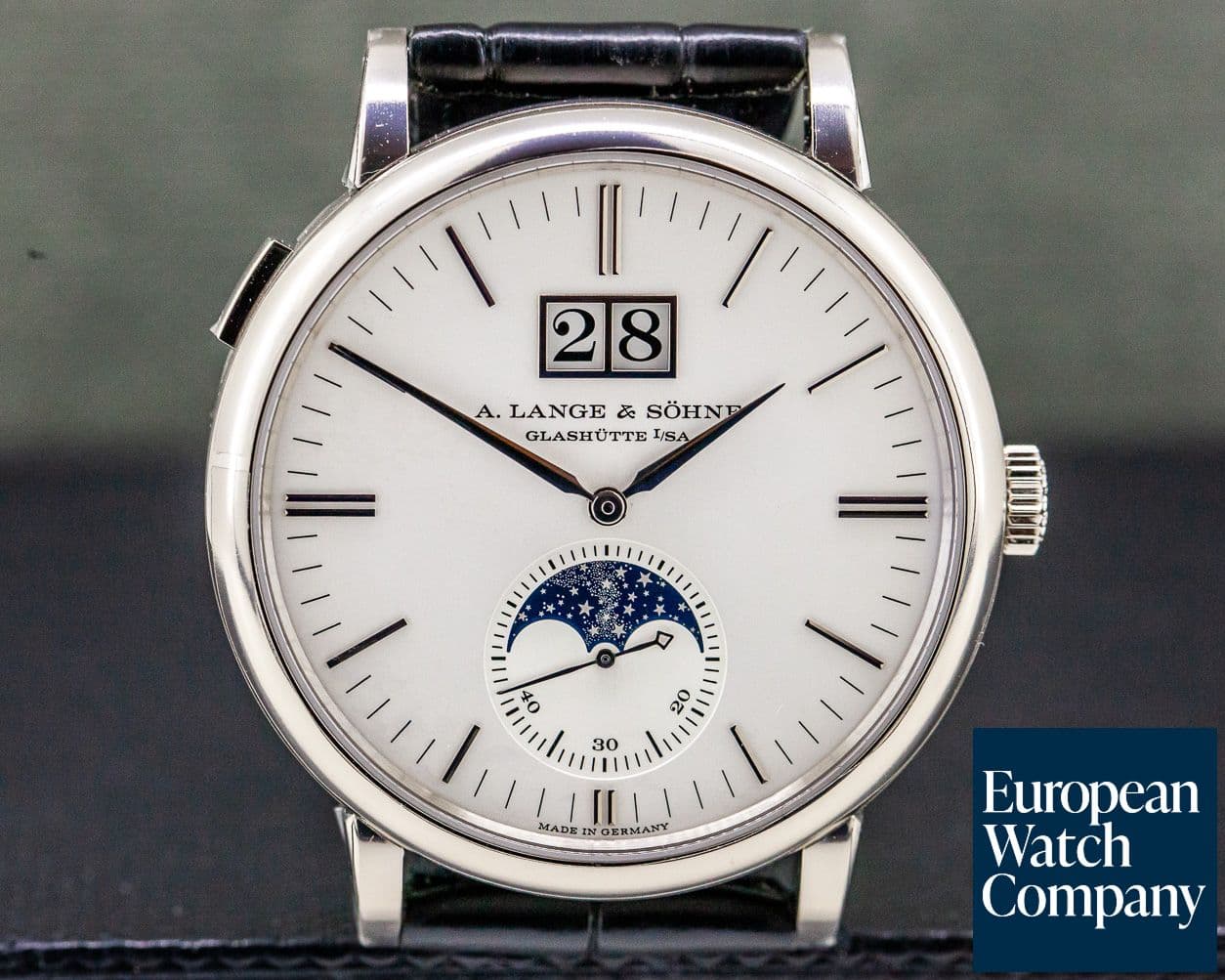 Image of A. Lange & Söhne Saxonia Moon Phase Automatik 18K White Gold / Silver Dial UNWORN