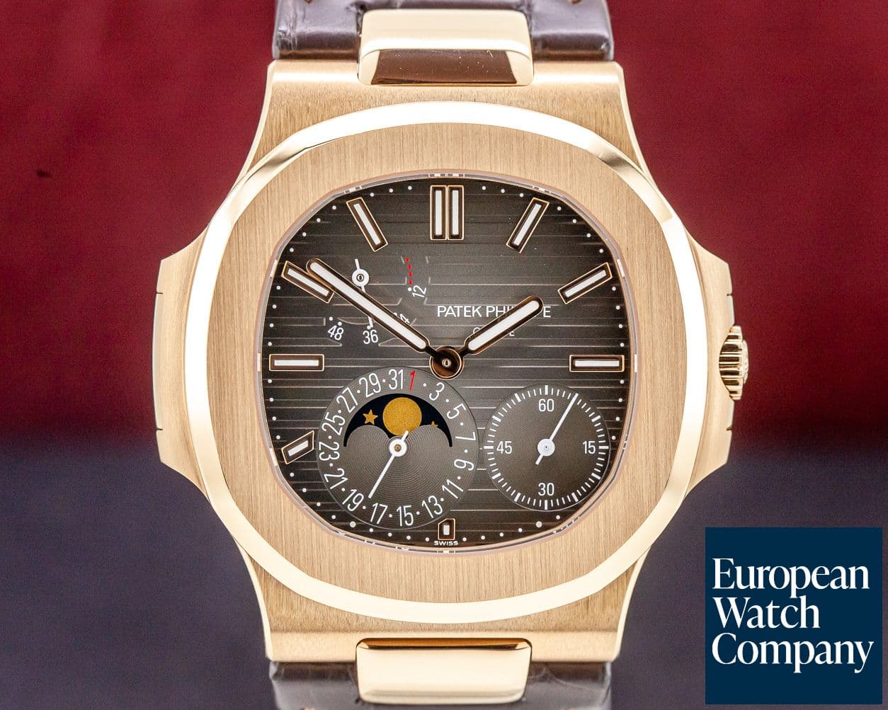 Image of Patek Philippe Jumbo Nautilus Power Reserve Moon 18K Rose Gold