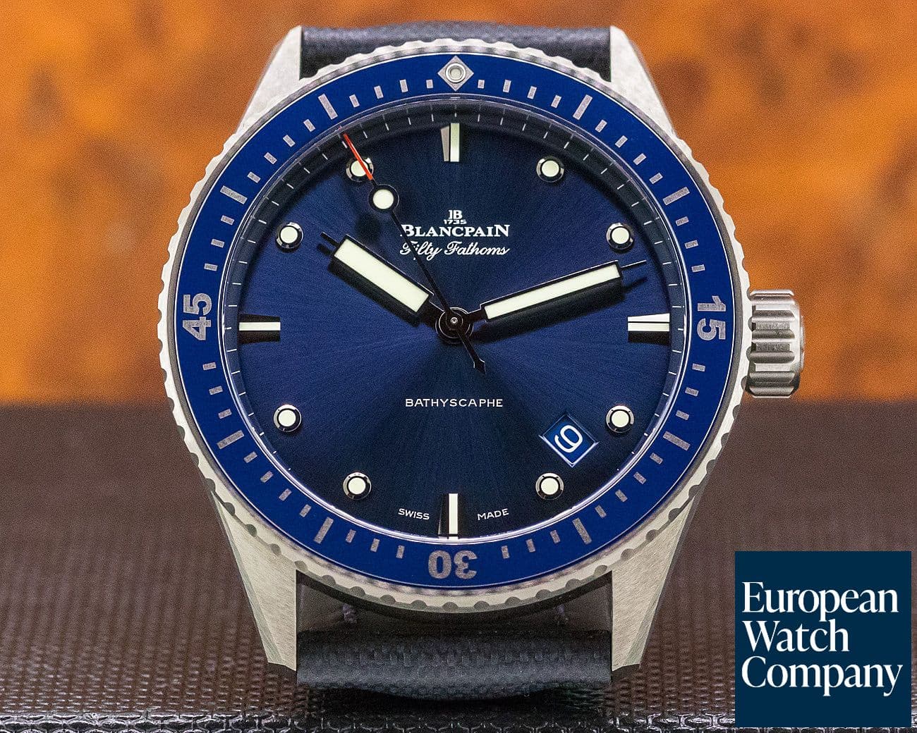 Image of Blancpain Fifty Fathoms Bathyscaphe Ceramic Blue 
