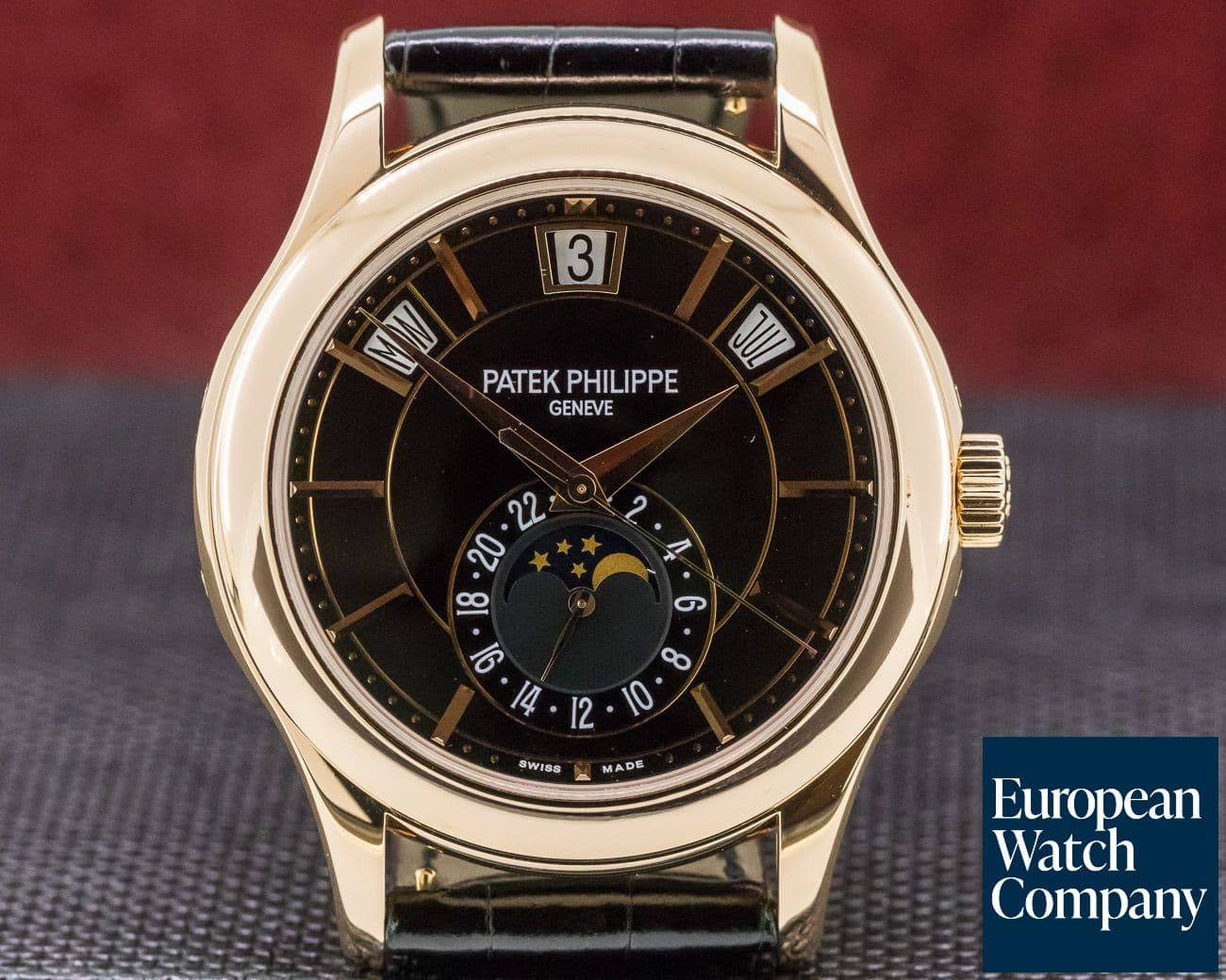 Image of Patek Philippe Annual Calendar Black Dial 18k Rose Gold 

