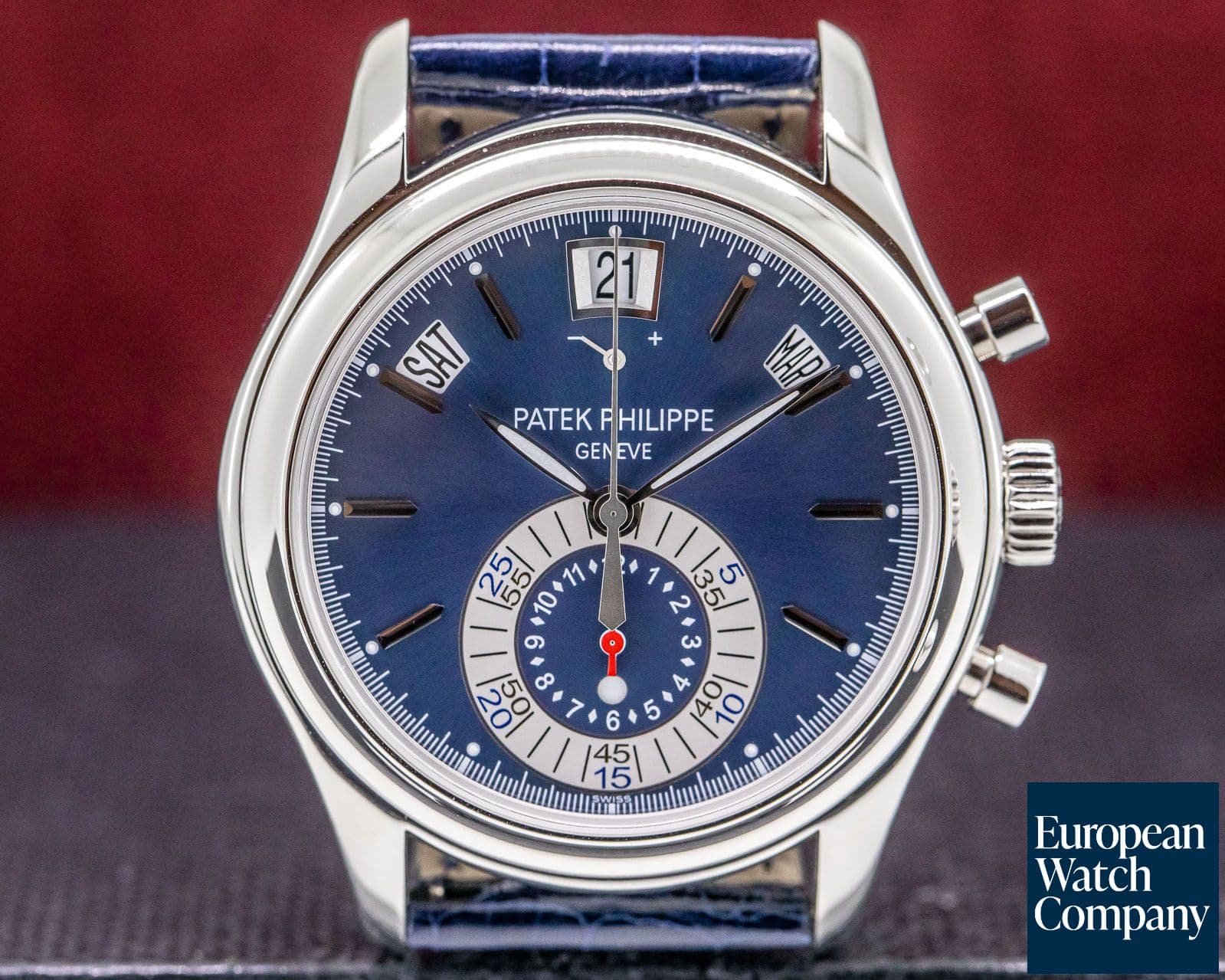 Image of Patek Philippe Annual Calendar Chronograph Platinum Blue Dial 
