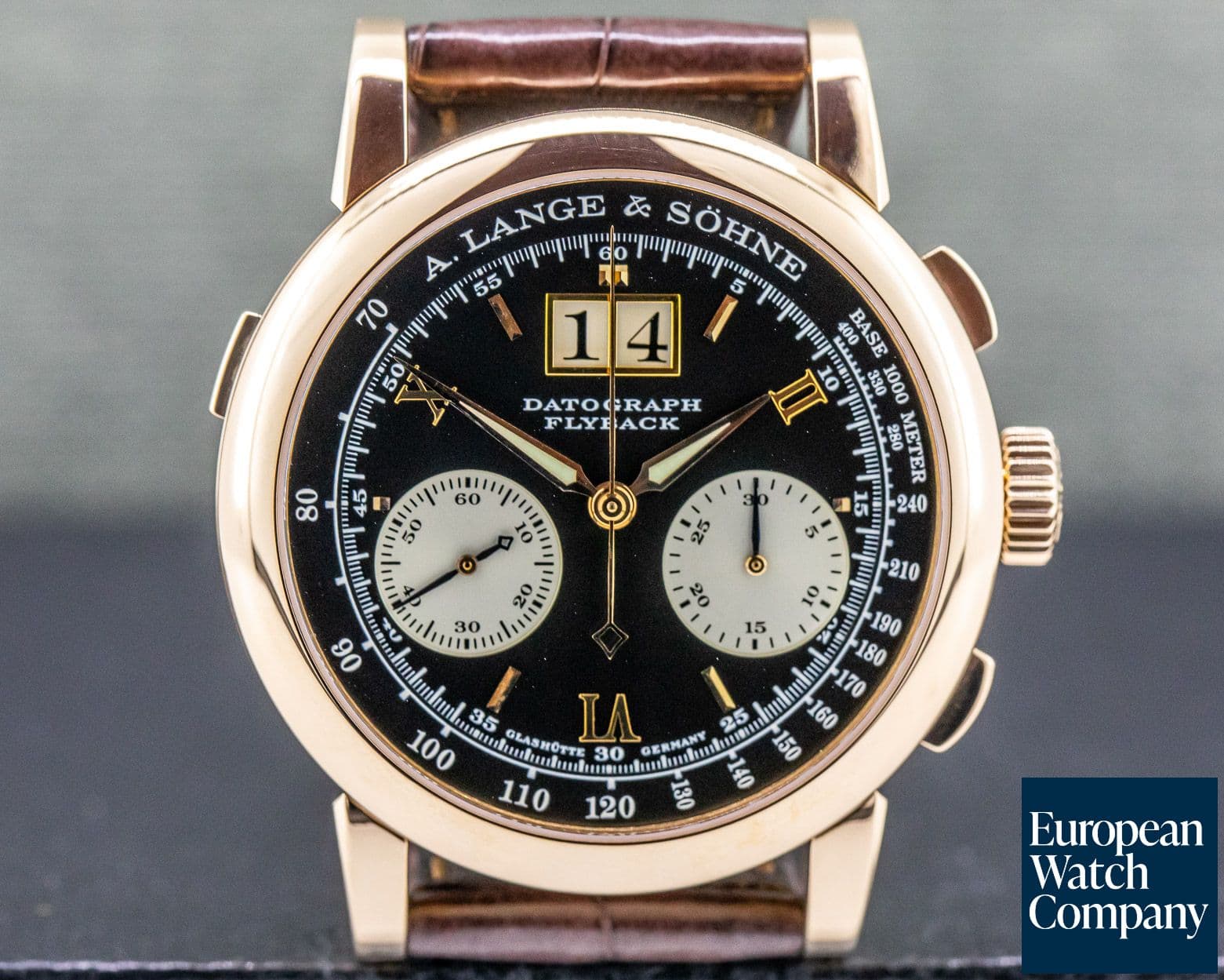 Image of A. Lange and Sohne Datograph 18K Rose Gold Black Dial COMPLETE "DUFOUR"