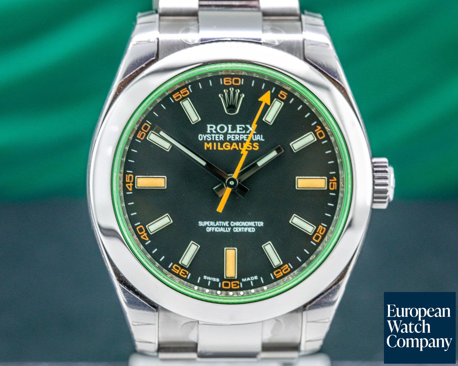 Image of Rolex Milgauss SS Black Dial Green Crystal UNWORN & STICKERED
