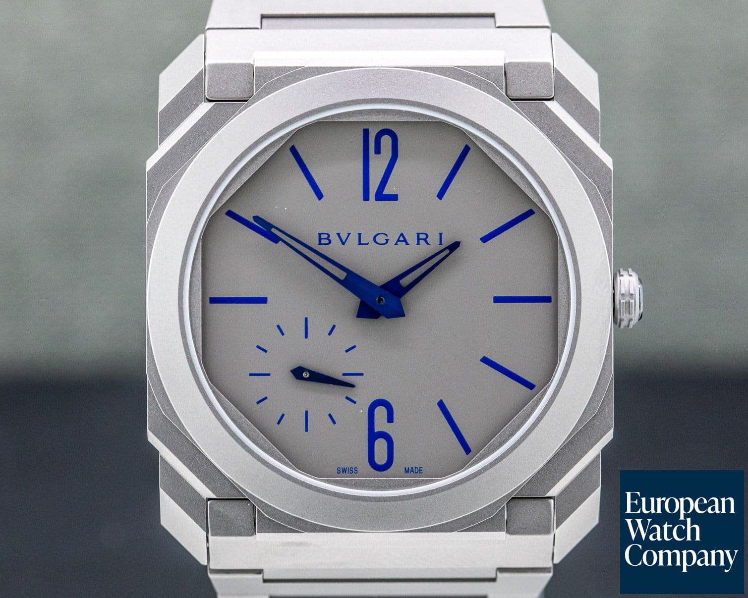 Image of Bulgari Octo Finissimo Titanium Extra Thin Grey / Blue 40mm
