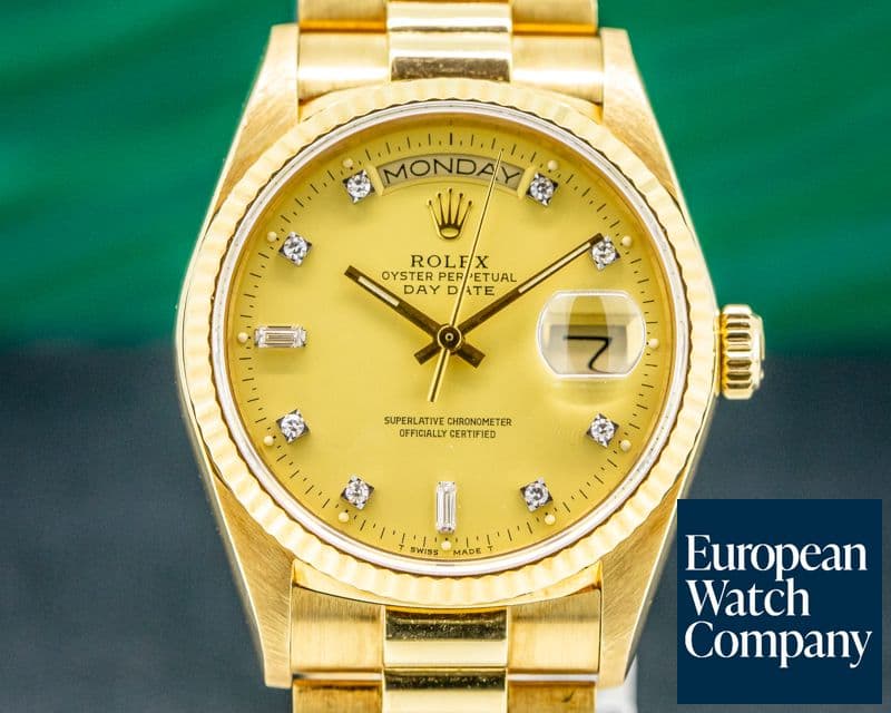 Image of Rolex Day Date Champagne Diamond Dial Yellow Gold EXCELLENT 