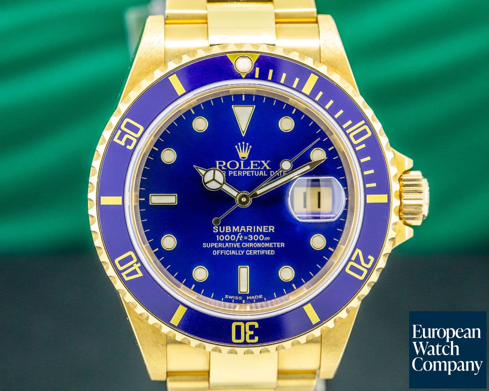 Image of Rolex Rolex Submariner Blue Dial 18K Yellow Gold UNPOLISHED