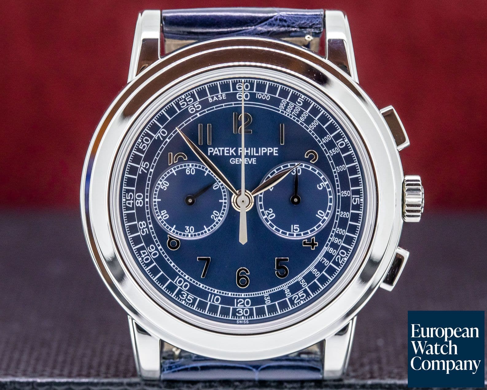 Image of Patek Philippe 5070 Platinum Blue Dial Chronograph EXCELLENT FULL SET