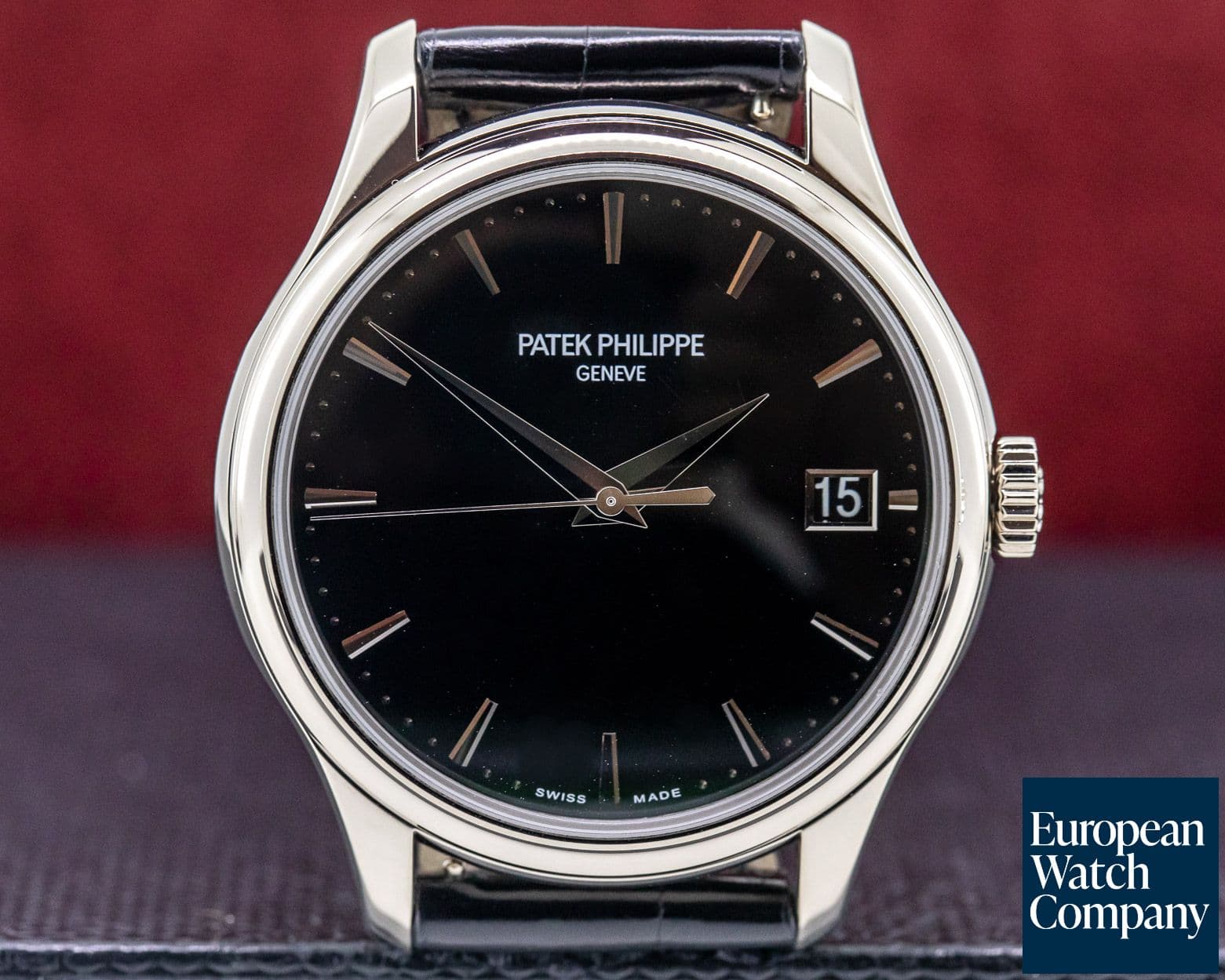 Image of Patek Philippe Calatrava Automatic 18K White Gold Black Dial 