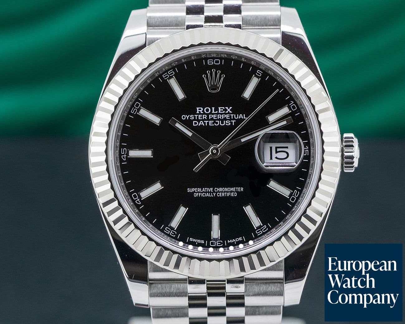 Image of Rolex Datejust 41 Black Stick Dial SS / Jubilee 