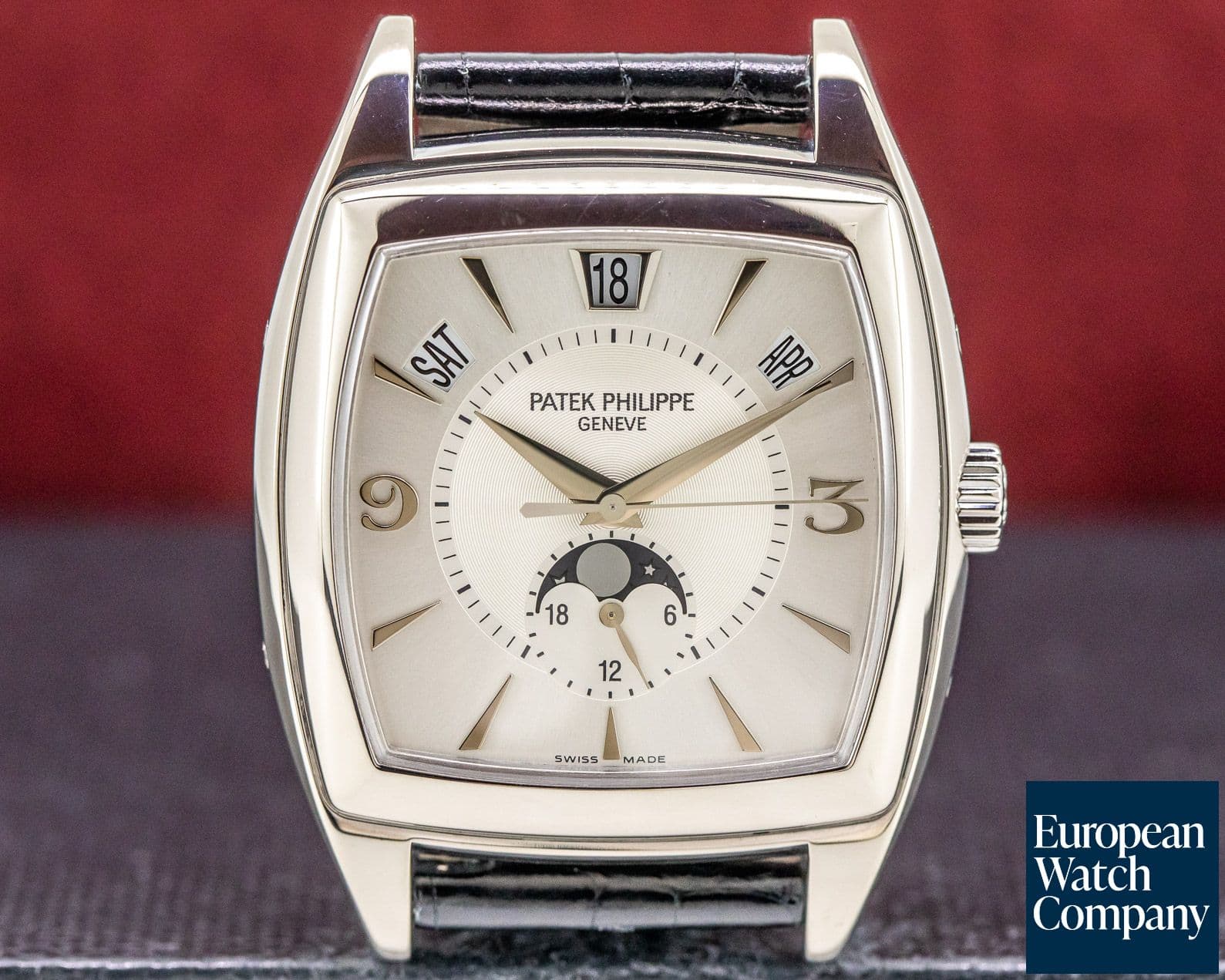 Image of Patek Philippe Gondolo Calendario 18K White Gold Silver Dial 