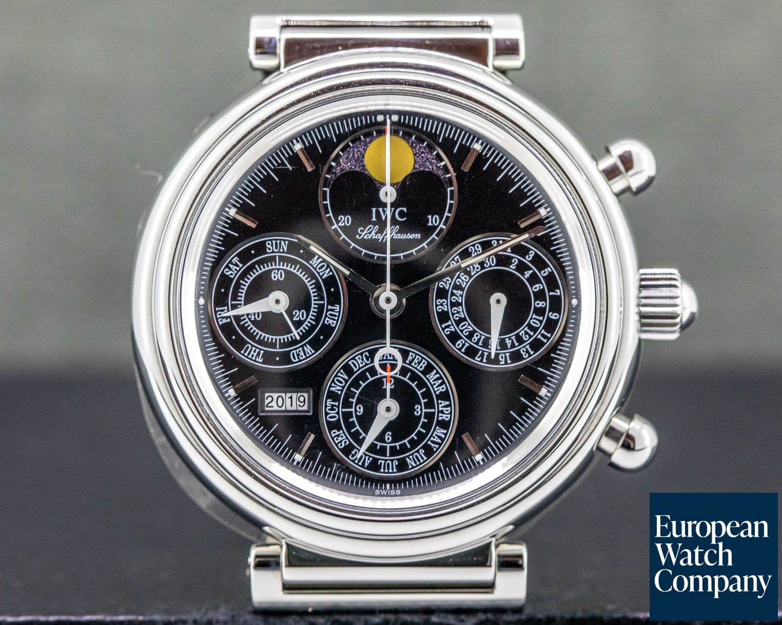 Image of IWC Da Vinci Perpetual Chronograph Black SS / Alligator  