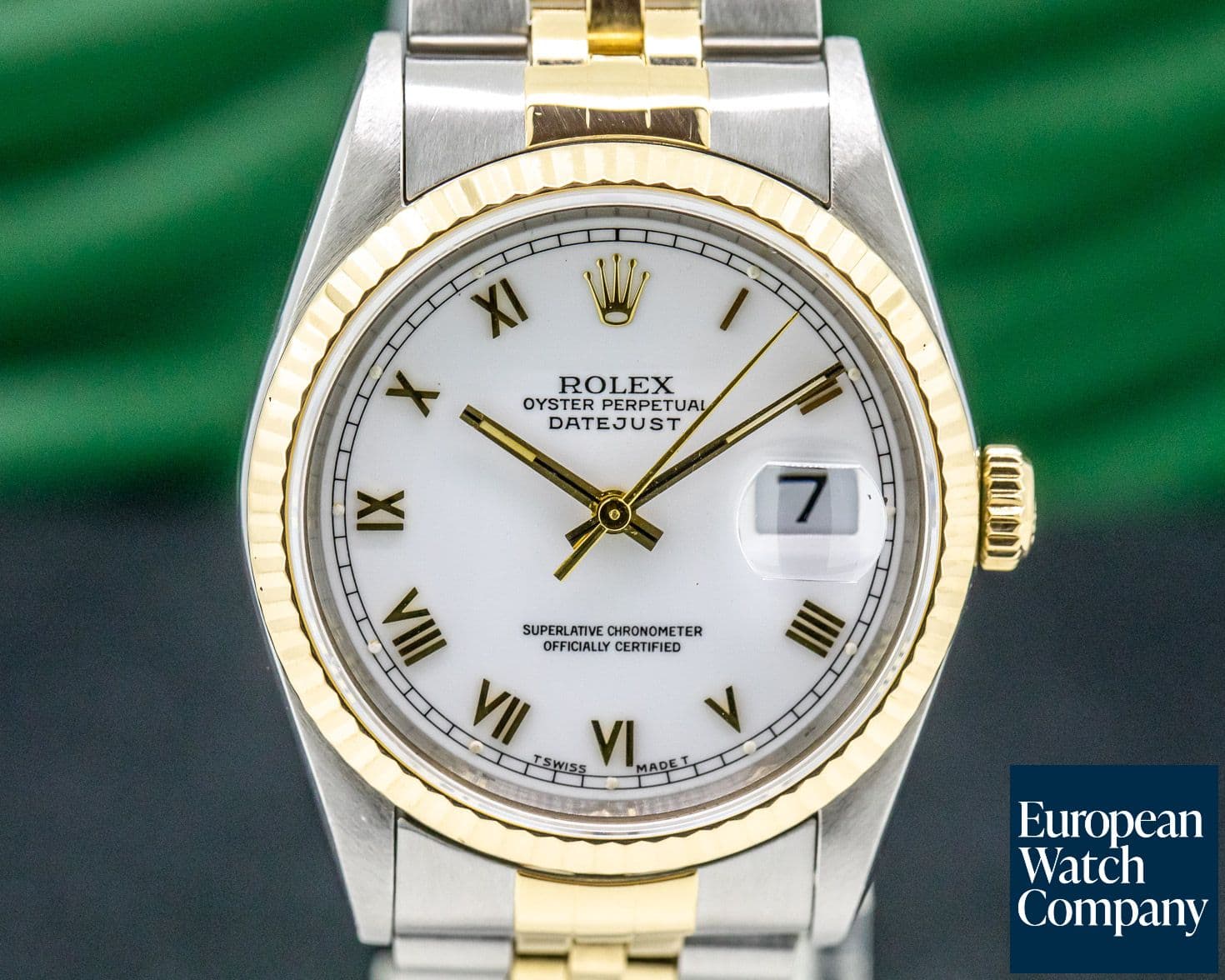 Image of Rolex Datejust White Roman Jubiliee Roman 18K / SS 