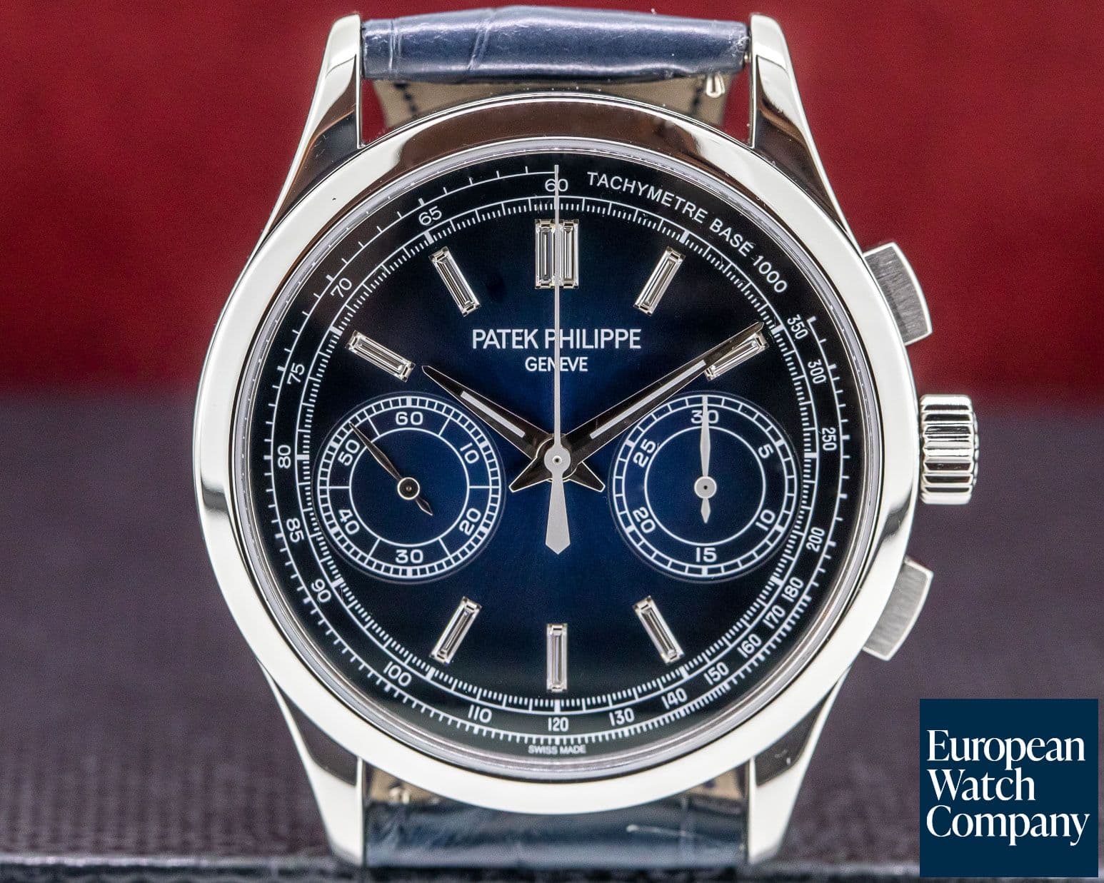 Image of Patek Philippe Chronograph Platinum Blue Diamond Dial 