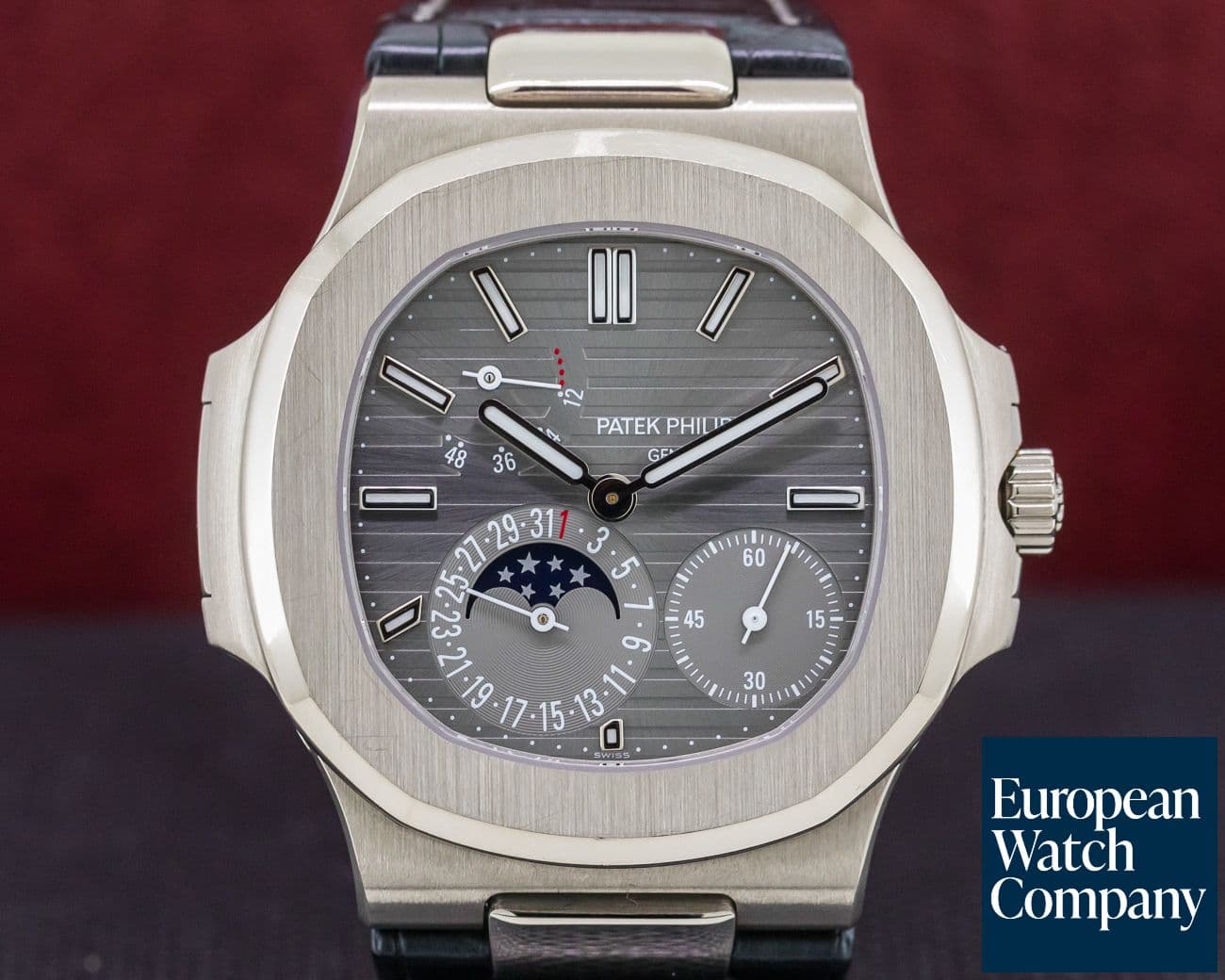 Image of Patek Philippe Nautilus Power Reserve Moonphase 18K White Gold 