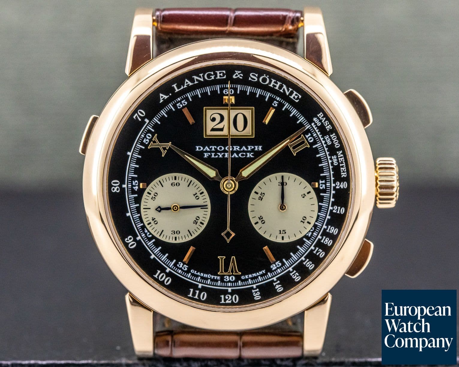 Image of A. Lange and Sohne Datograph 18K Rose Gold Black Dial COMPLETE "DUFOUR"