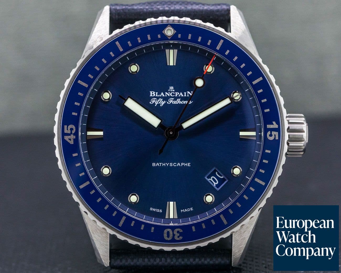 Image of Blancpain Fifty Fathoms Bathyscaphe Ceramic Blue 