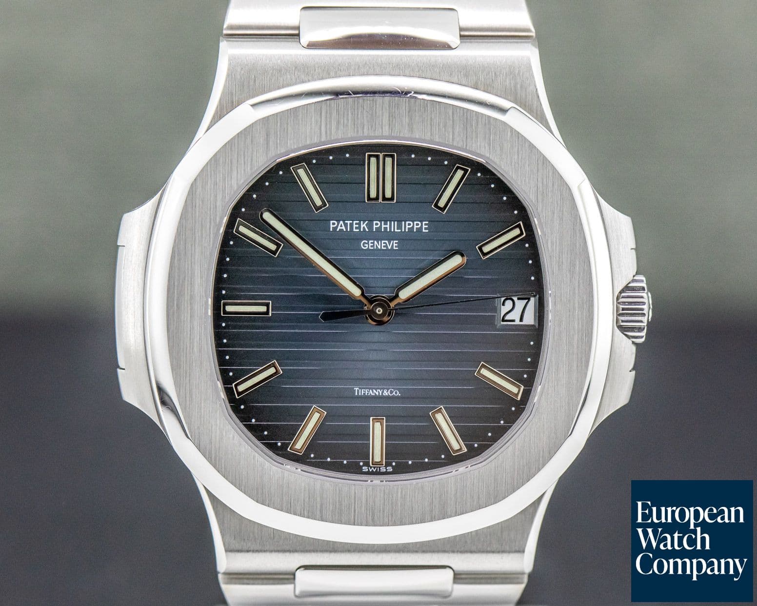Image of Patek Philippe Jumbo Nautilus Blue Dial SS "TIFFANY & CO" 