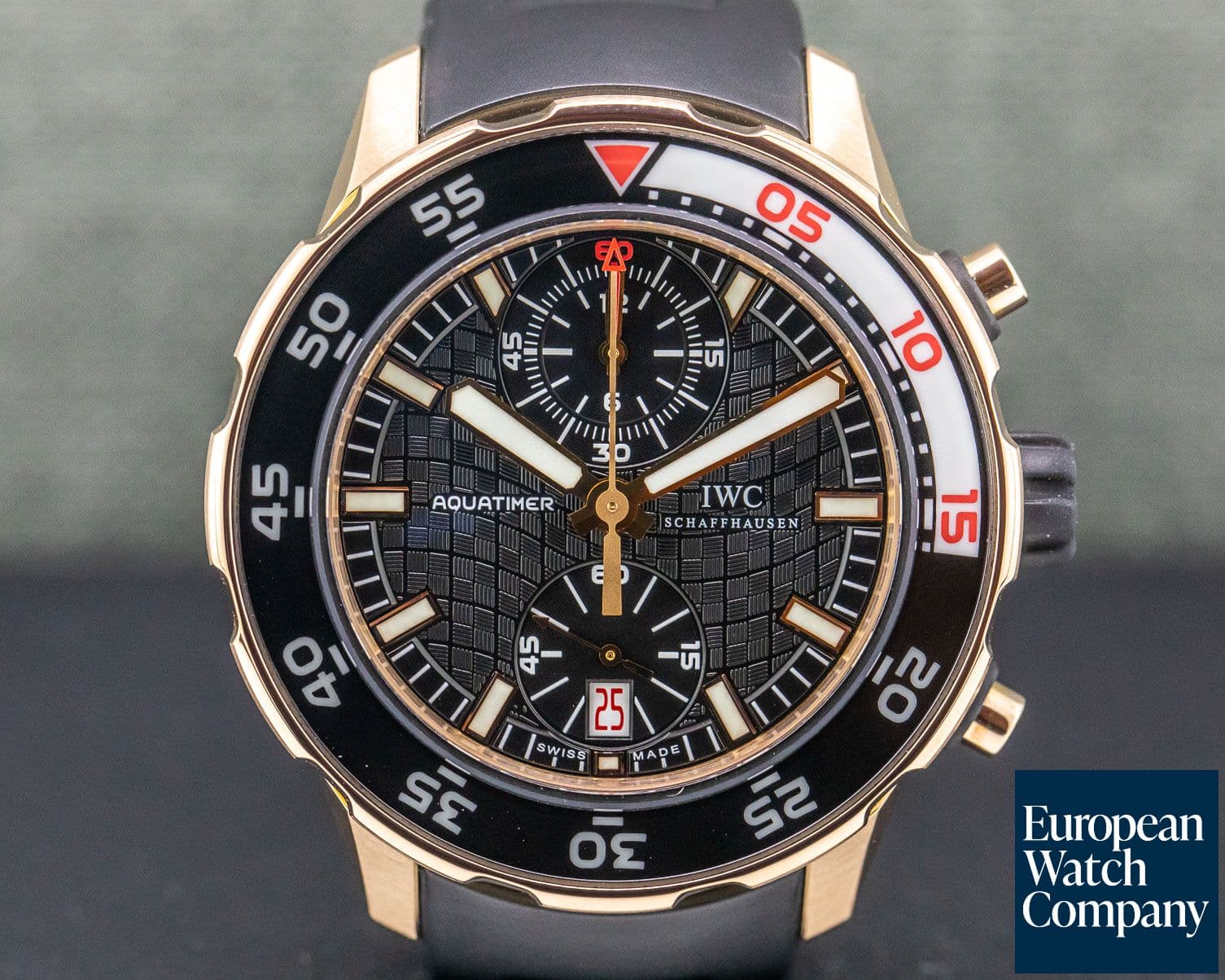 Image of IWC 18K Rose Gold Aquatimer Flyback Chronograph Rubber 
