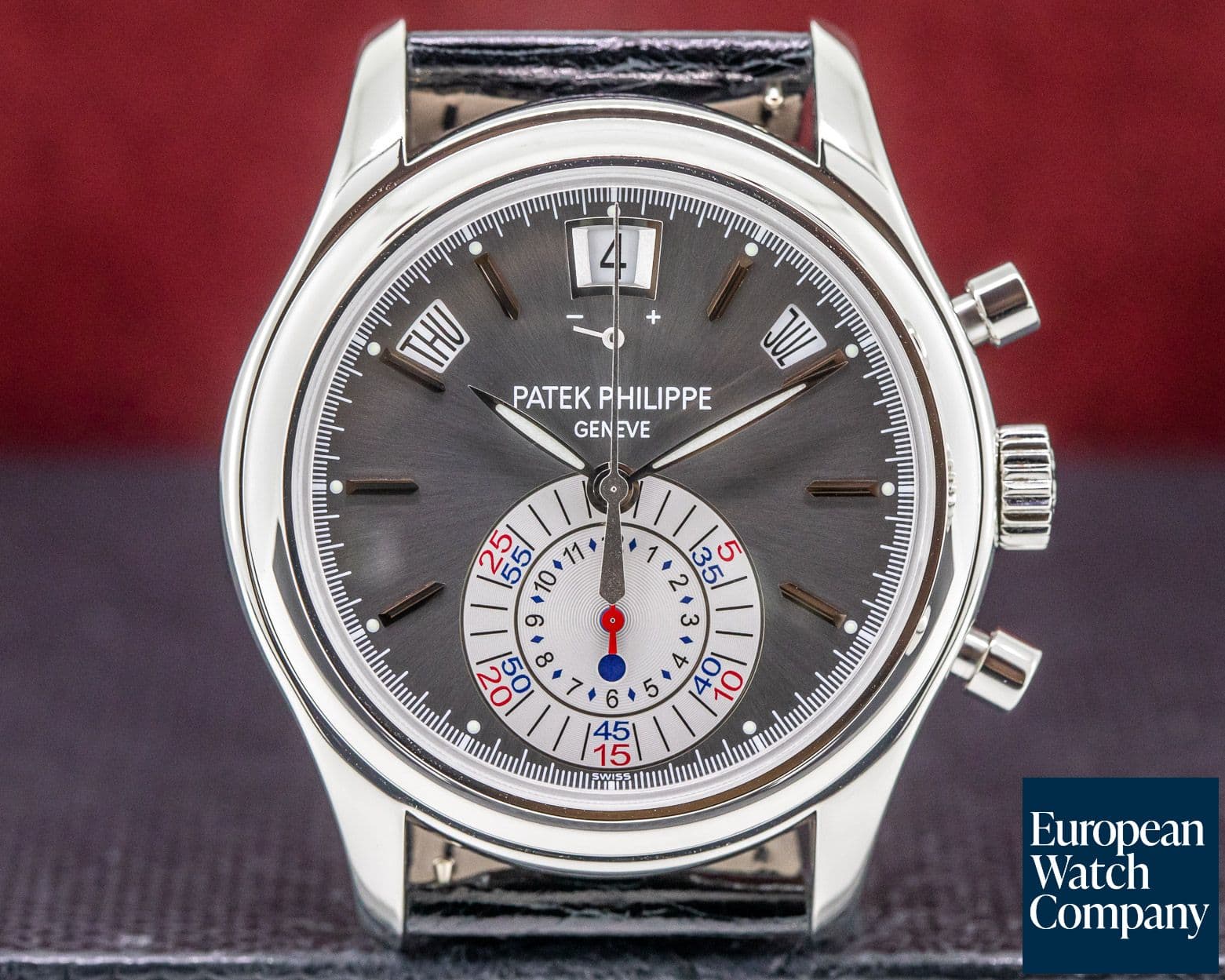 Image of Patek Philippe Annual Calendar Chronograph Platinum Grey Dial 
