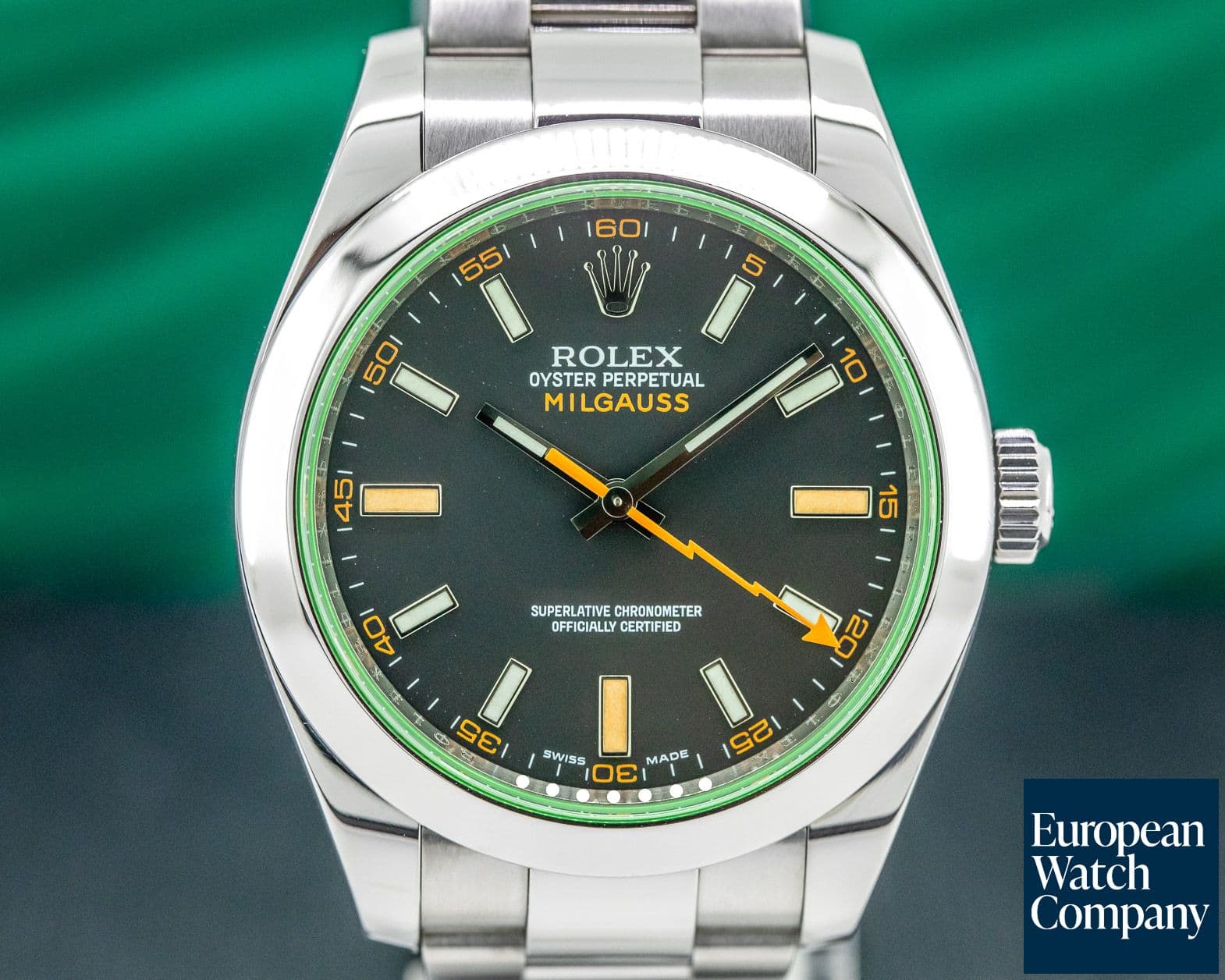 Image of Rolex Milgauss SS Black Dial Green Crystal
