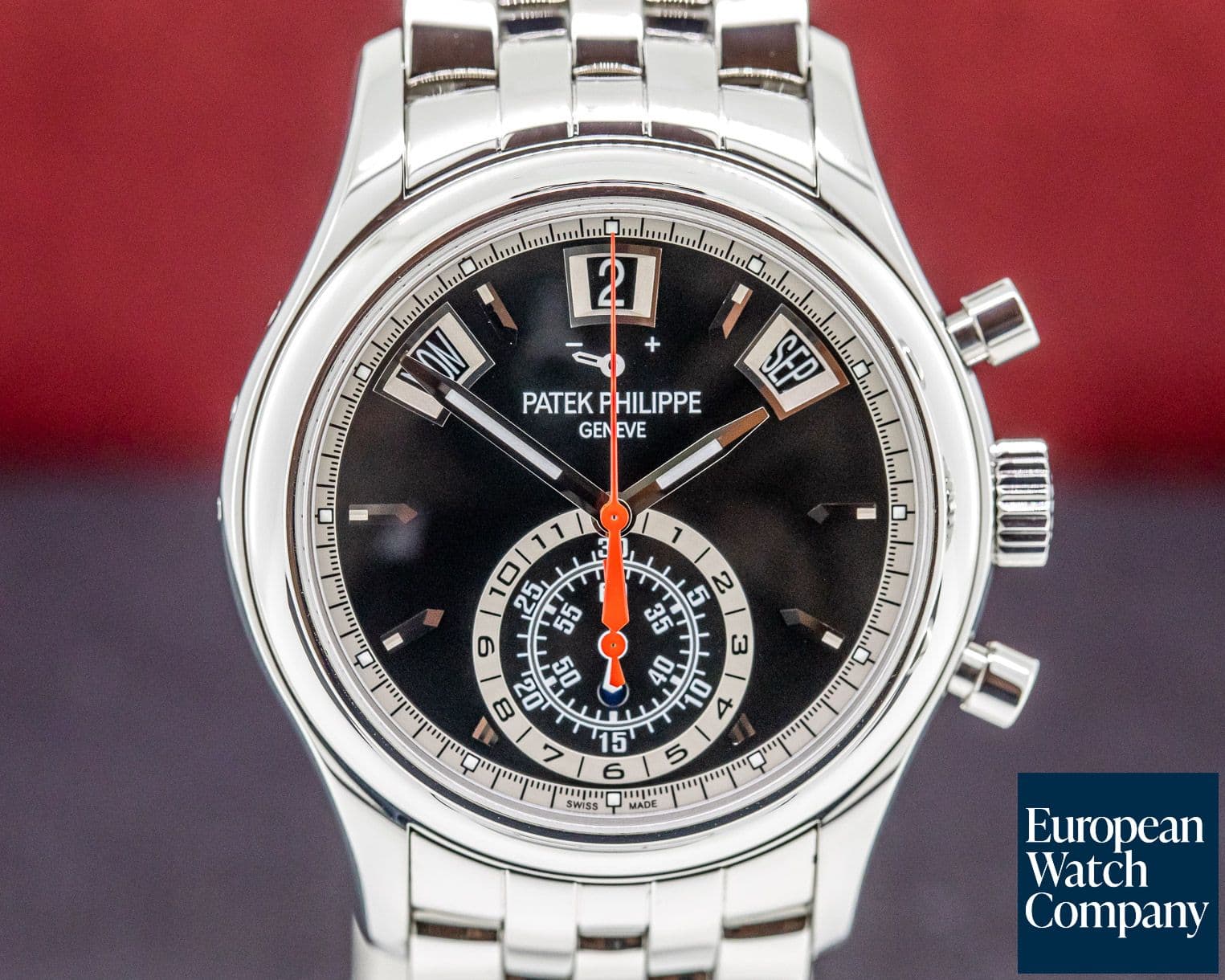 Image of Patek Philippe Annual Calendar Black Dial Chronograph SS DISCONTINUED 