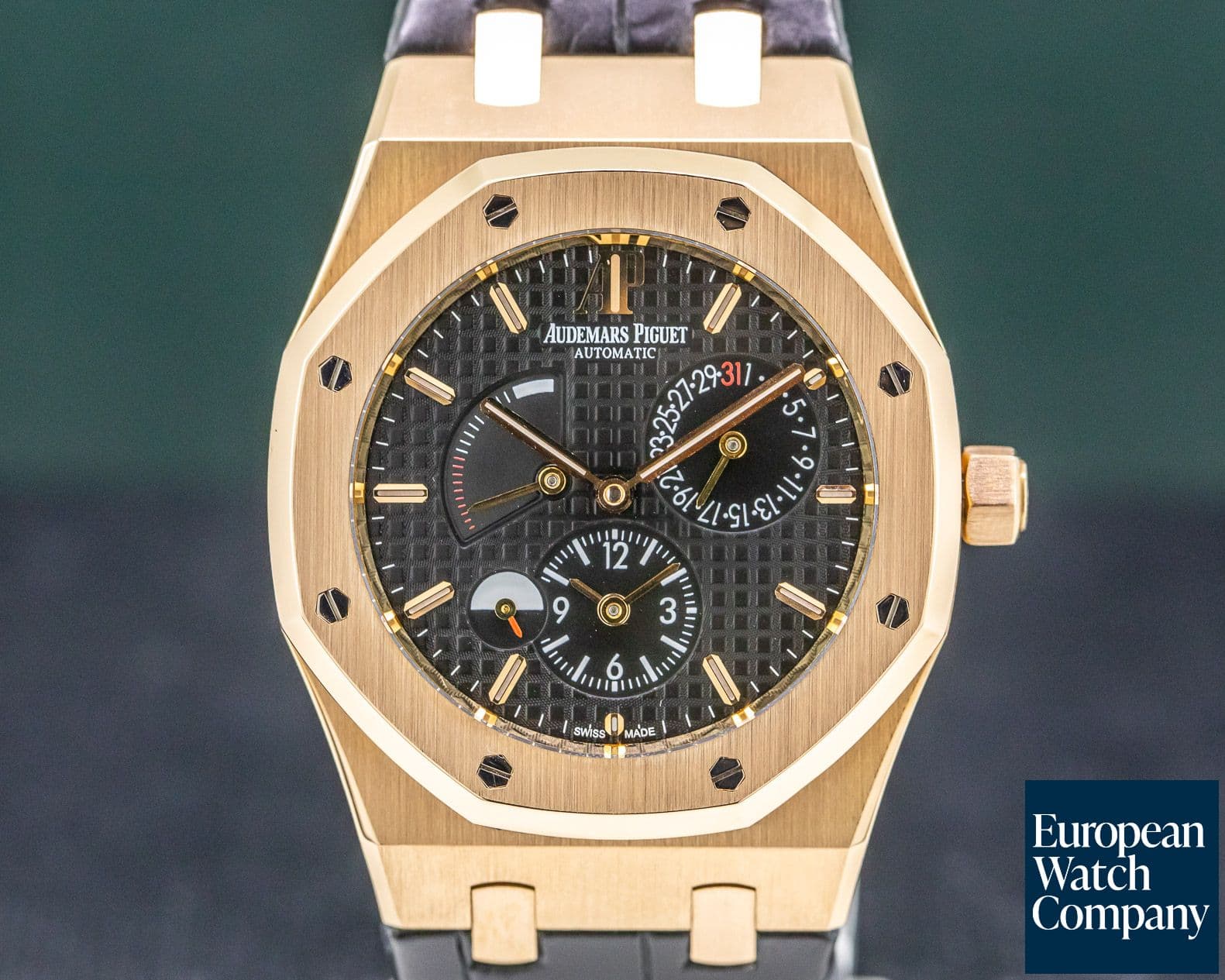 Image of Audemars Piguet Royal Oak Dual Time 18K Rose Gold / Black Dial 