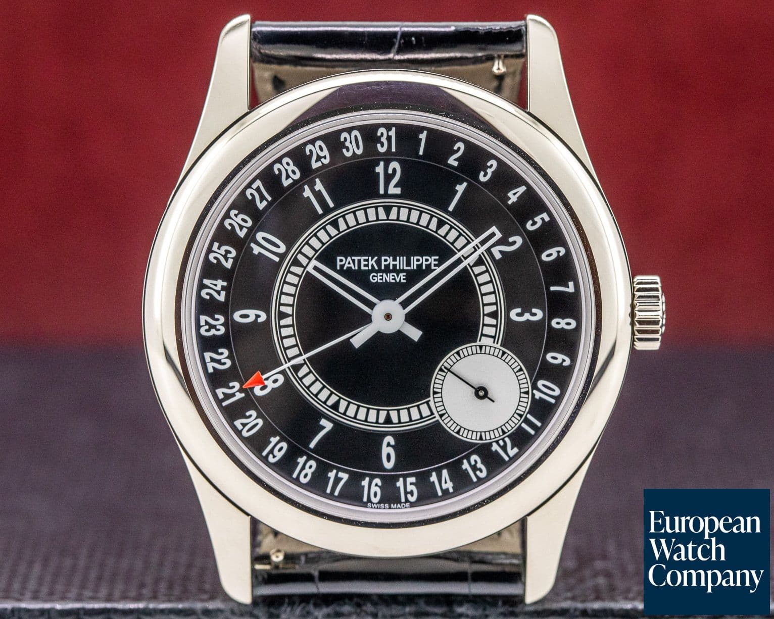 Image of Patek Philippe Calatrava Black Dial 18K White Gold / Deployant