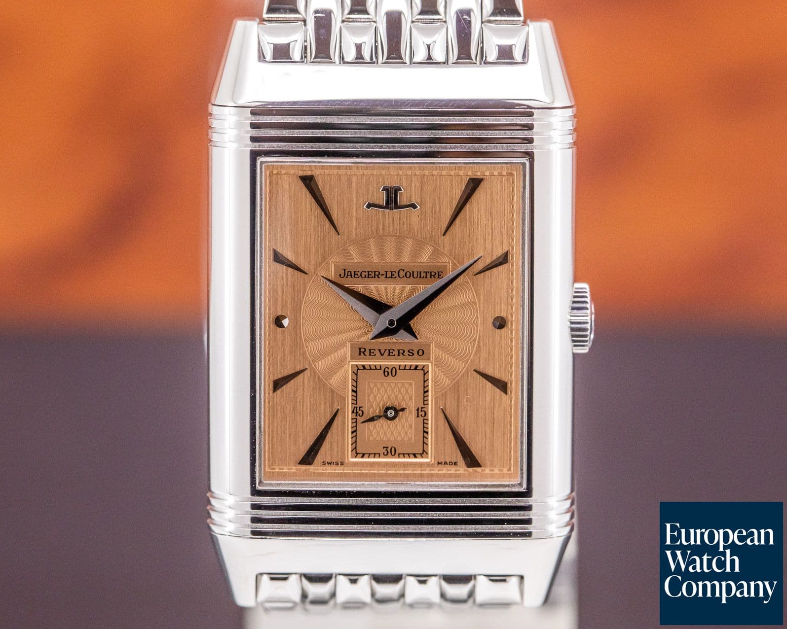 Image of Jaeger LeCoultre Art Deco Reverso 18K White Gold / Bracelet
Salmon Dial RARE 