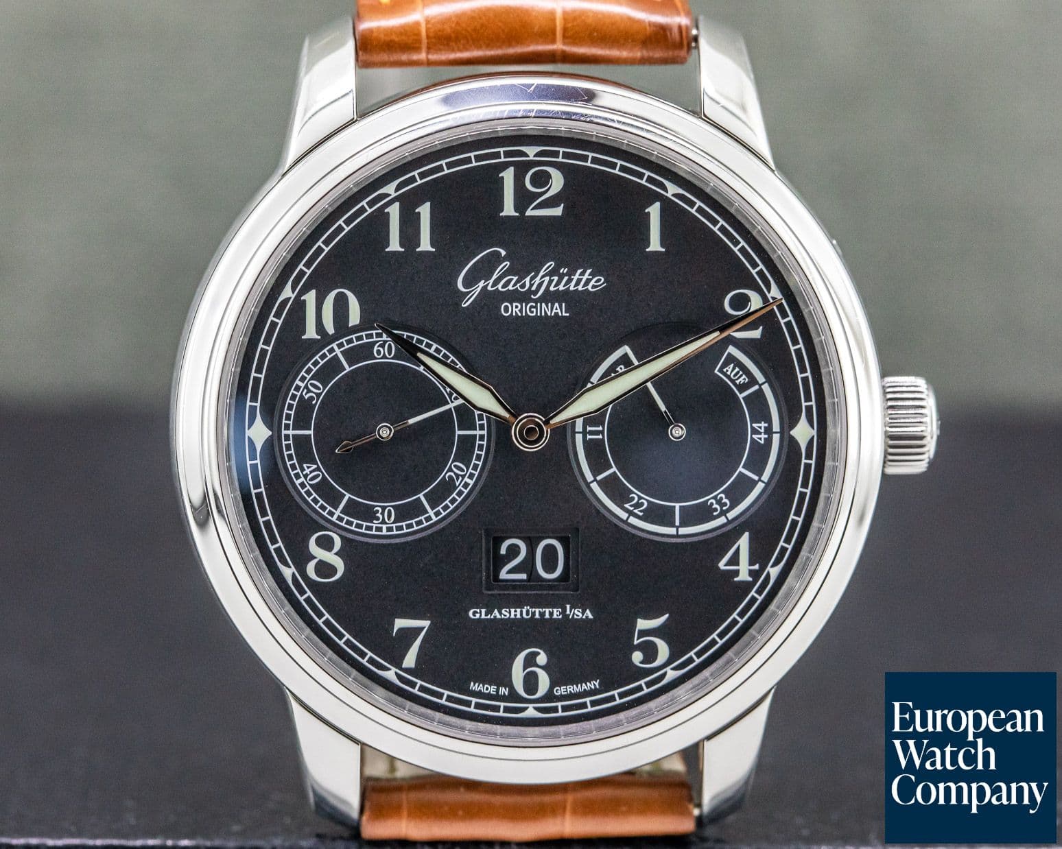 Image of Glashutte Original Senator Observer SS Black Dial 