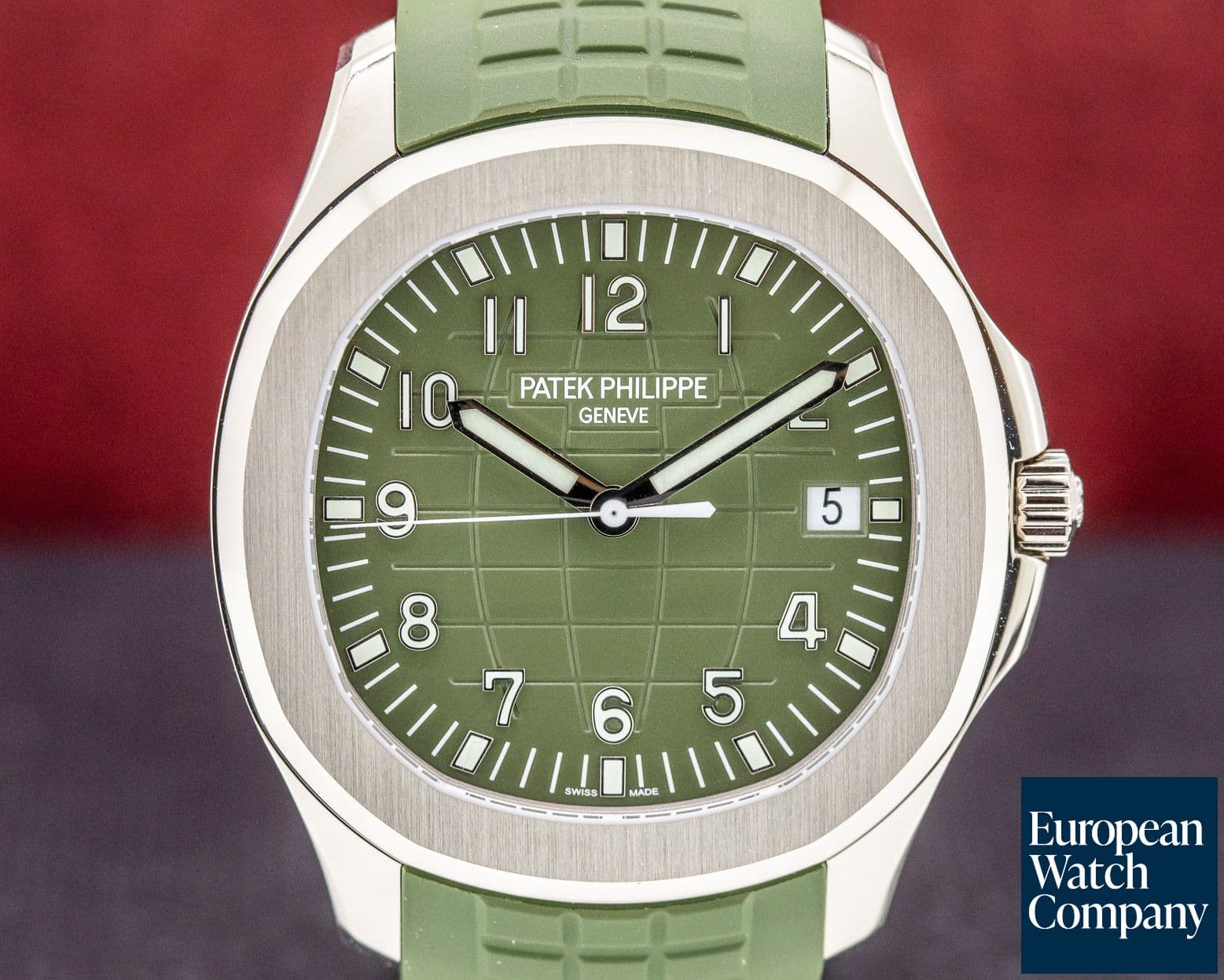 Image of Patek Philippe Aquanaut 18K White Gold / Khaki Green Dial UNWORN
