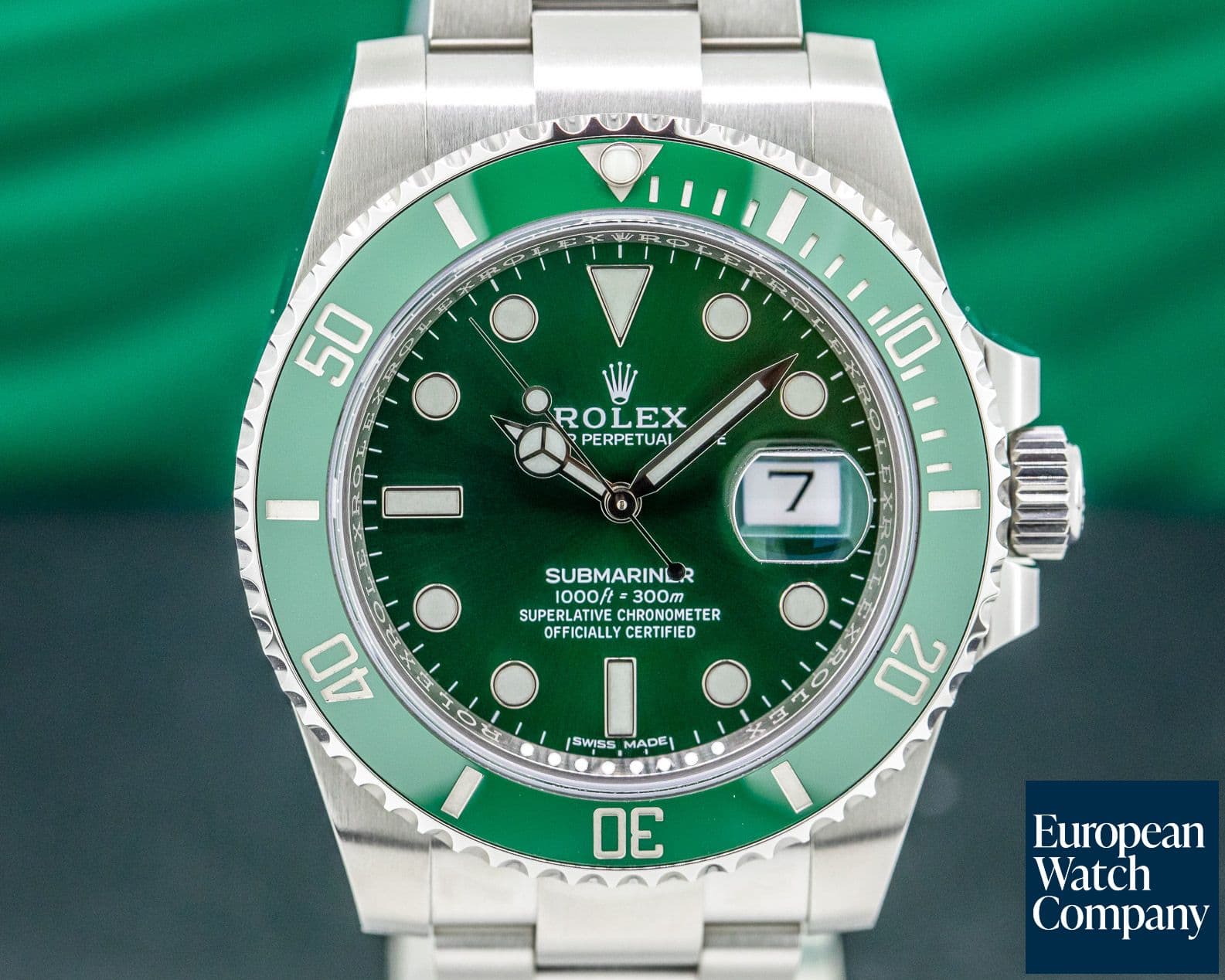 Image of Rolex Submariner Green Ceramic Bezel Green Dial SS 
