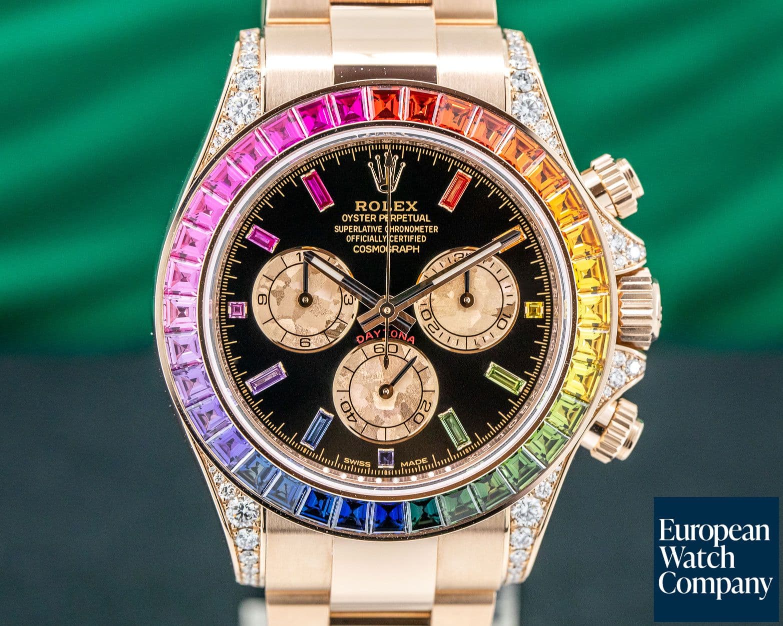 Image of Rolex Daytona RAINBOW / Rose Gold Black Dial 116598RBOW UNWORN 