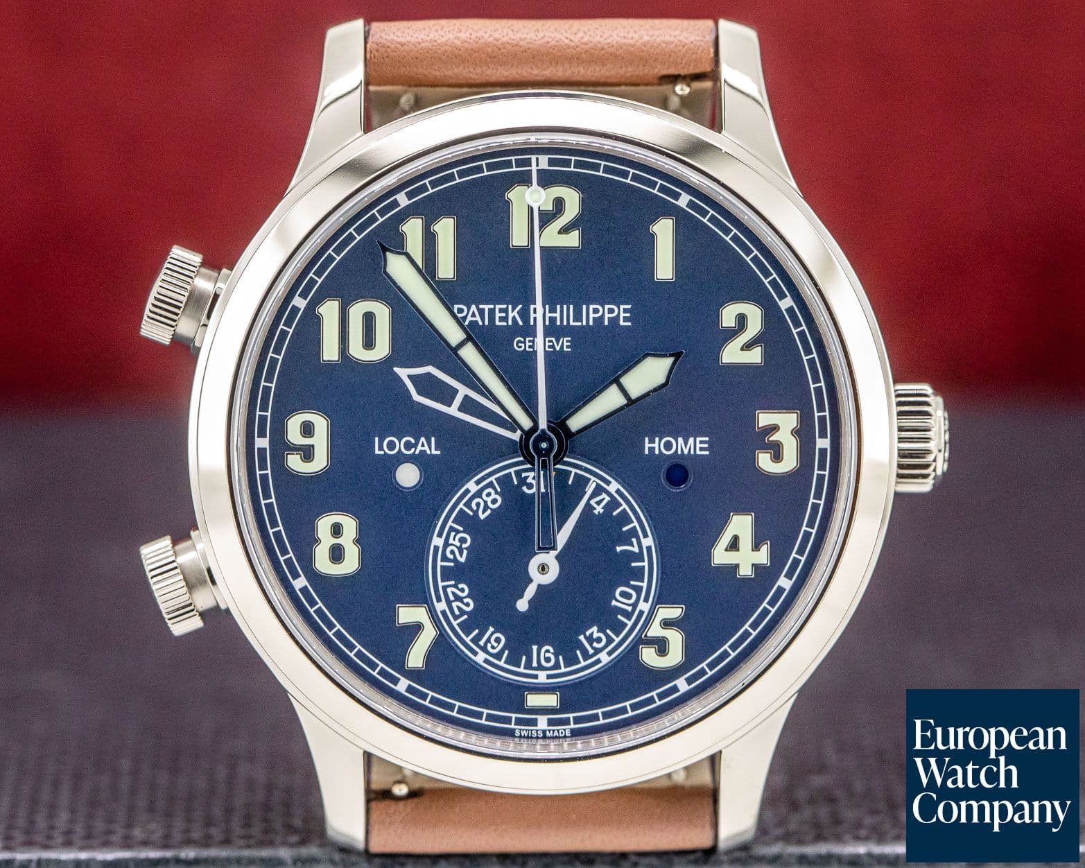 Image of Patek Philippe Calatrava Pilot Travel Time 18k White Gold 