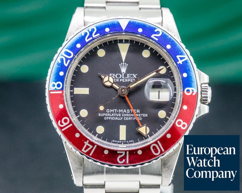 Image of Rolex GMT Master Transitional  "Pepsi Bezel" Matte Dial Circa 1983