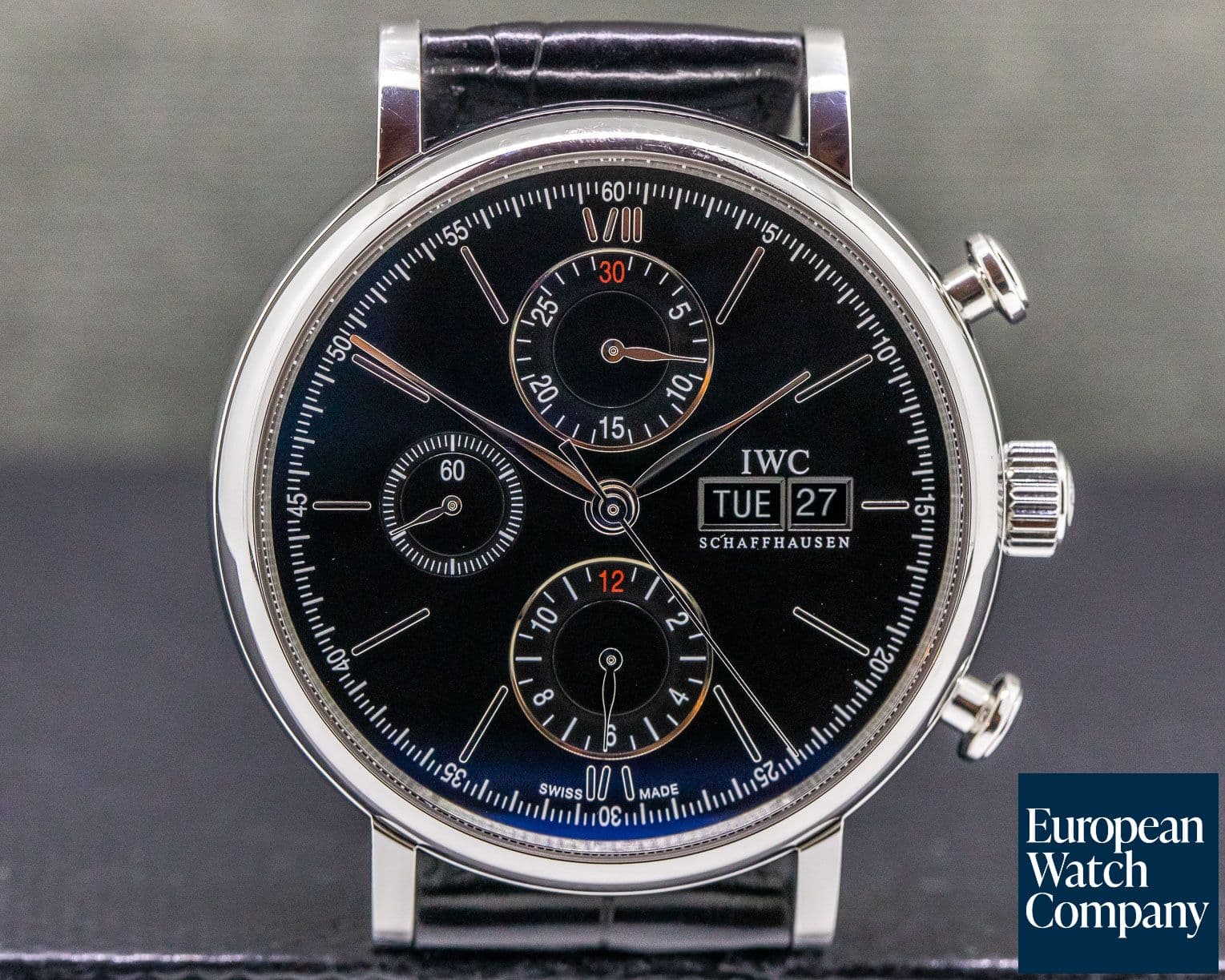 Image of IWC Portofino Chronograph SS Black Dial 