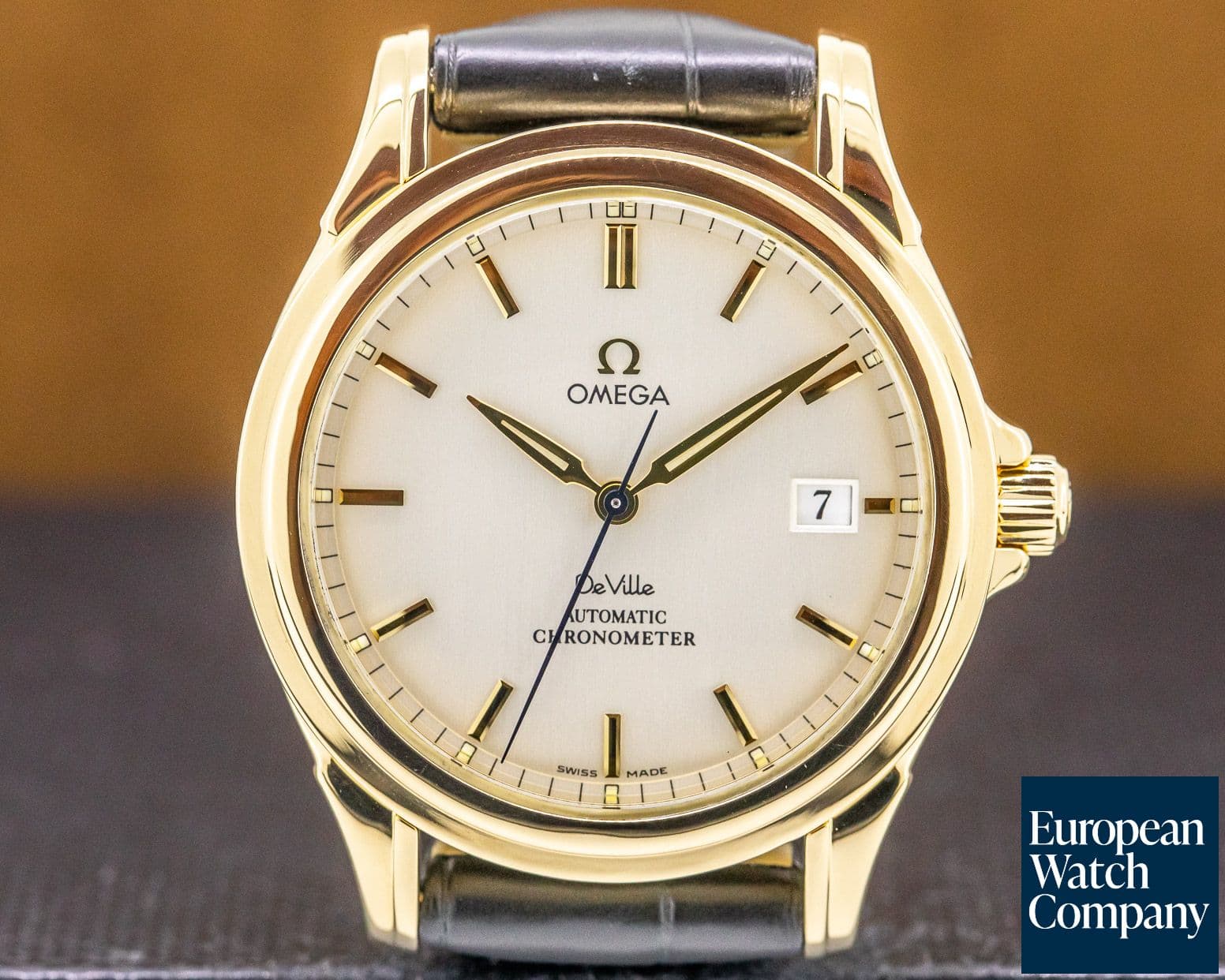 Image of Omega De Ville Co-Axial 18K Yellow Gold Silver Dial 18k Deployant