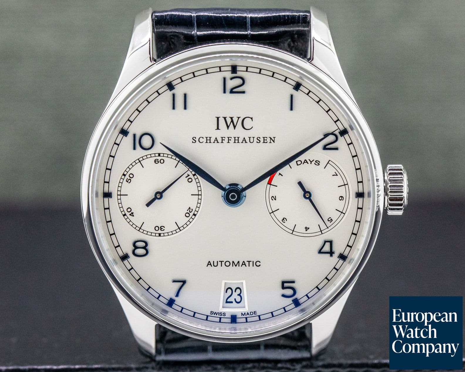 Image of IWC Portuguese 7 Day SS / Blue Numerals 
