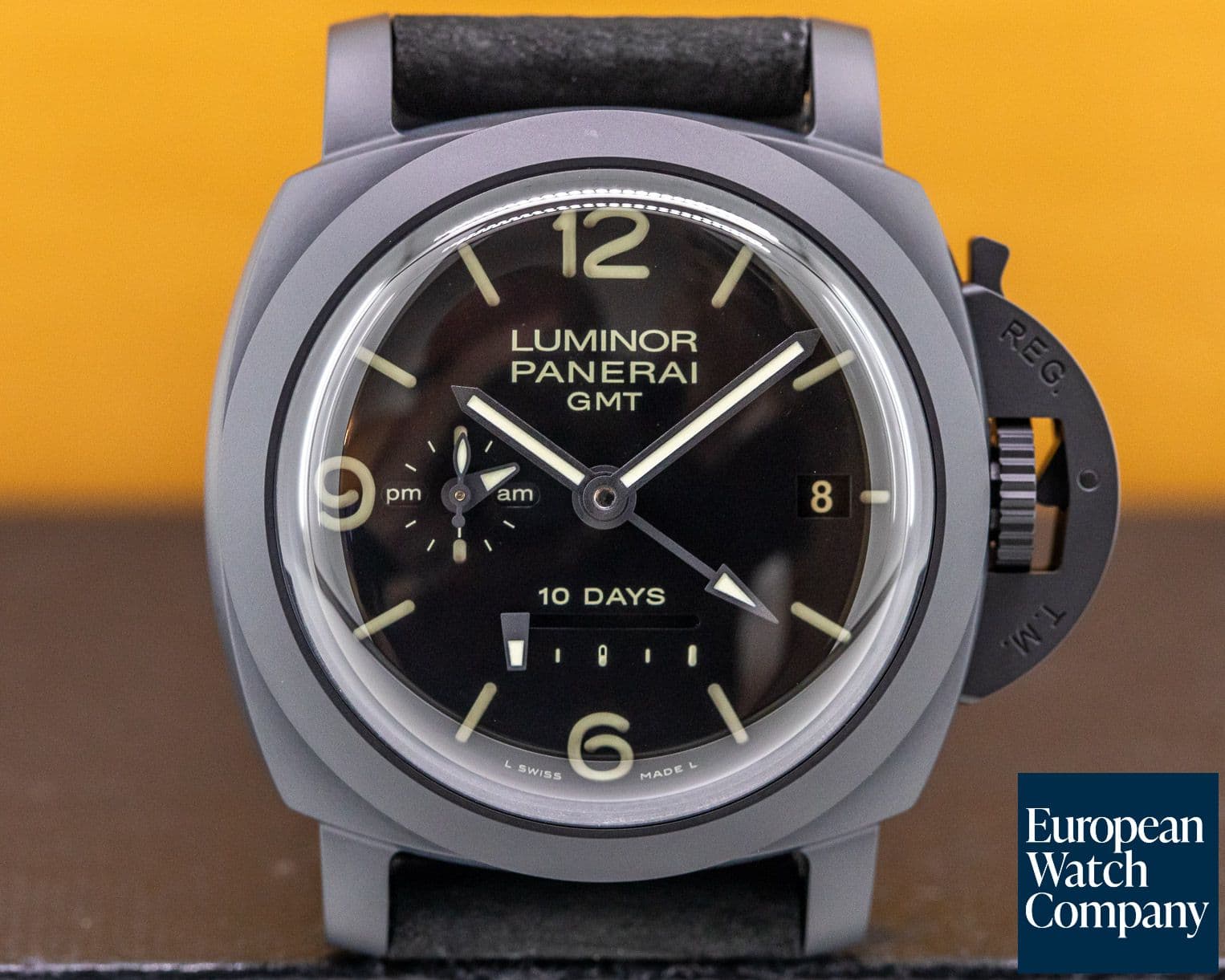 Image of Panerai Luminor 1950 10 Day GMT Ceramic Black Dial